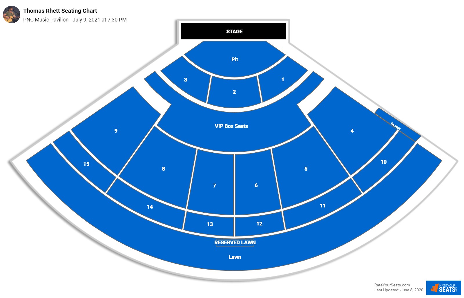 Thomas Rhett seating chart PNC Music Pavilion