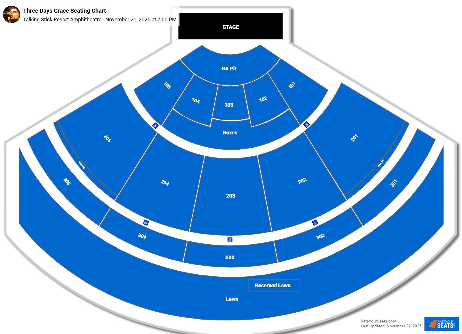Three Days Grace seating chart Talking Stick Resort Amphitheatre