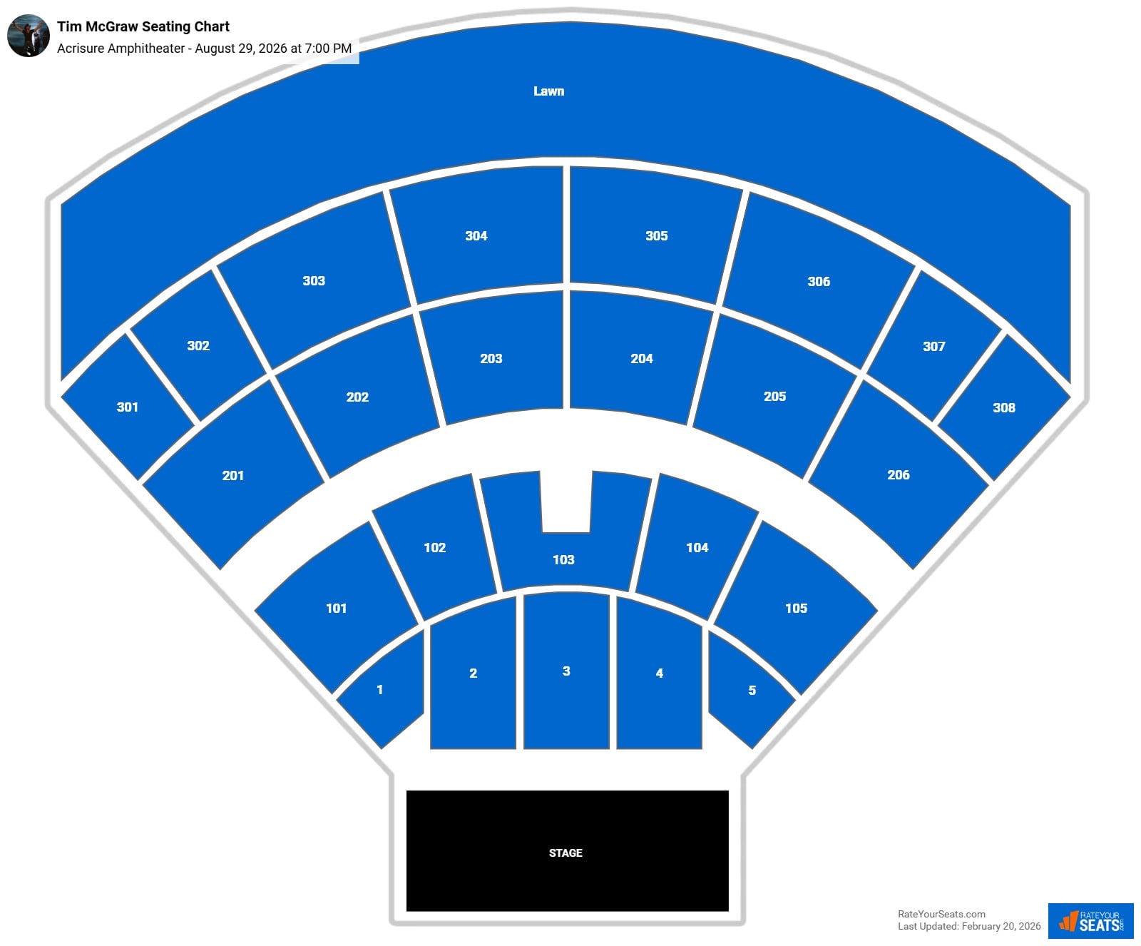 Tim McGraw seating chart Acrisure Amphitheater