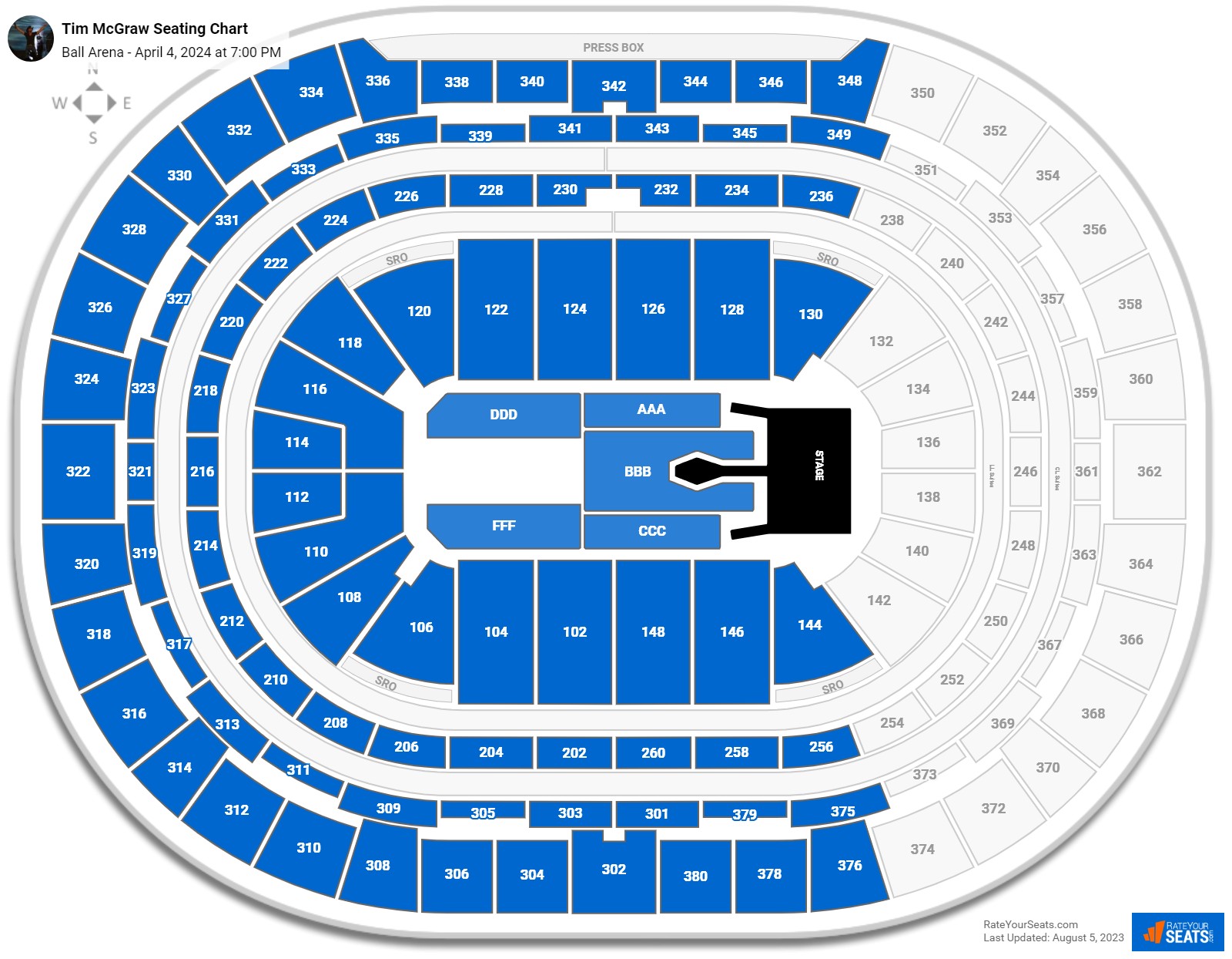 Ball Arena Concert Seating Chart Rateyourseats Com