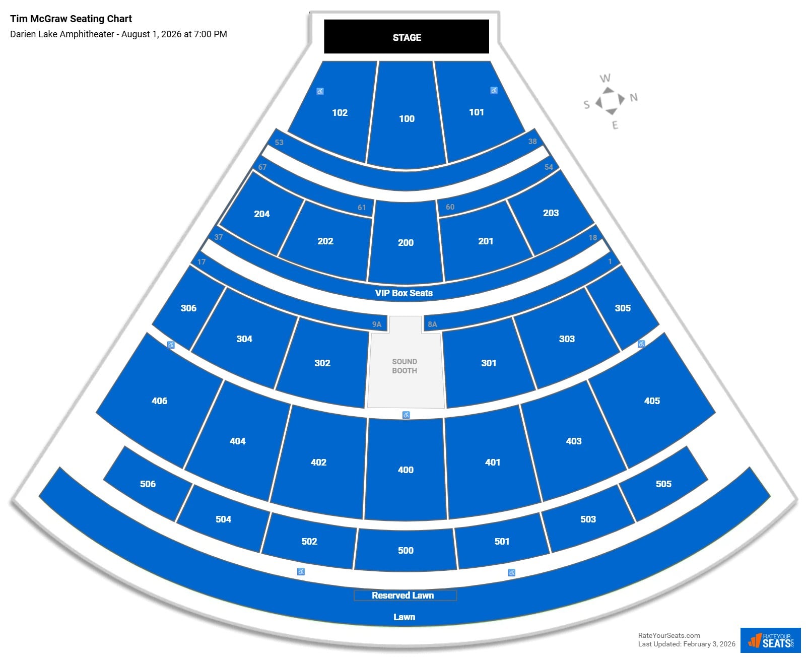 Tim McGraw seating chart Darien Lake Amphitheater