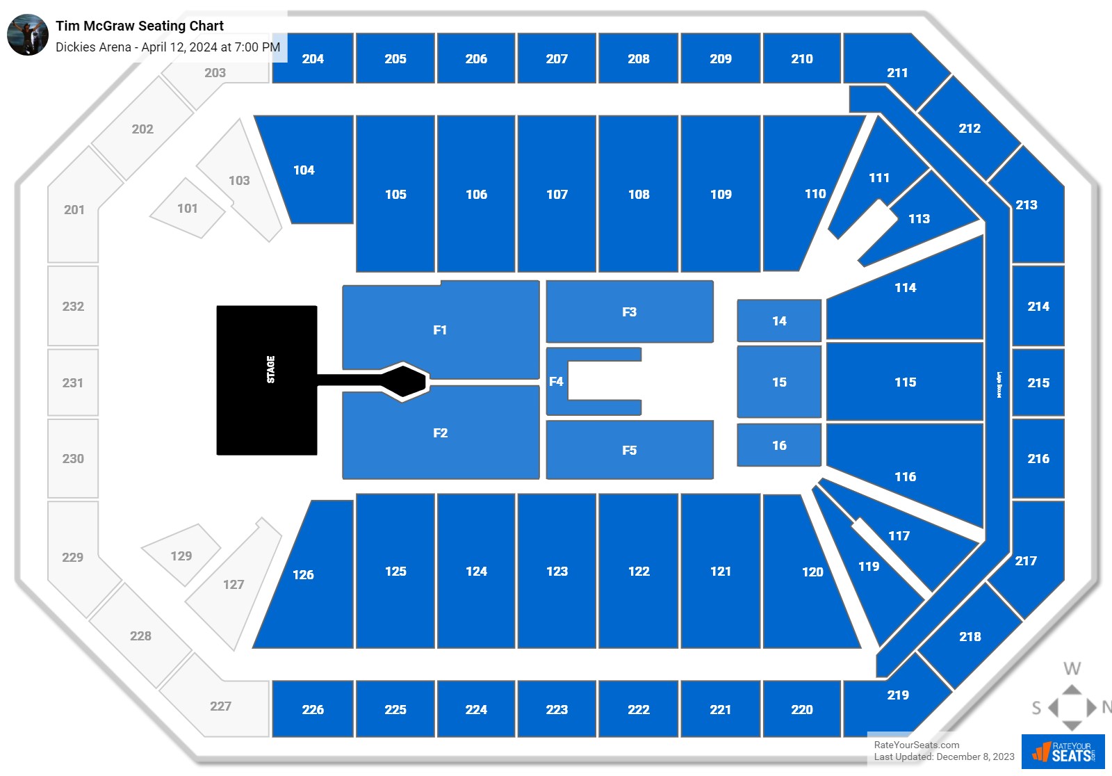 Dickies Arena Concert Seating Chart
