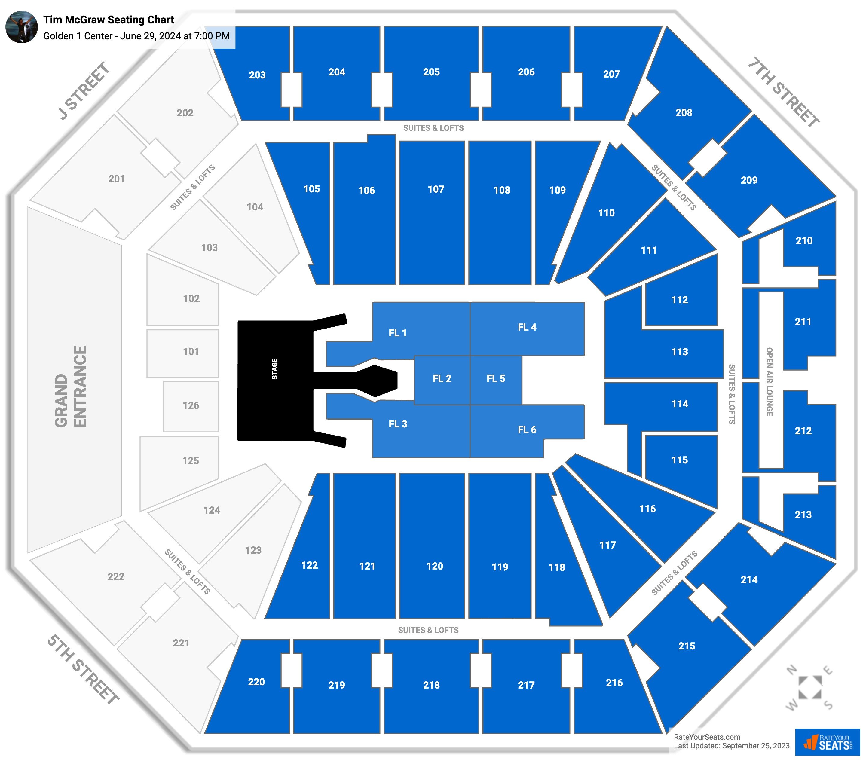 Golden 1 Center Concert Seating Chart