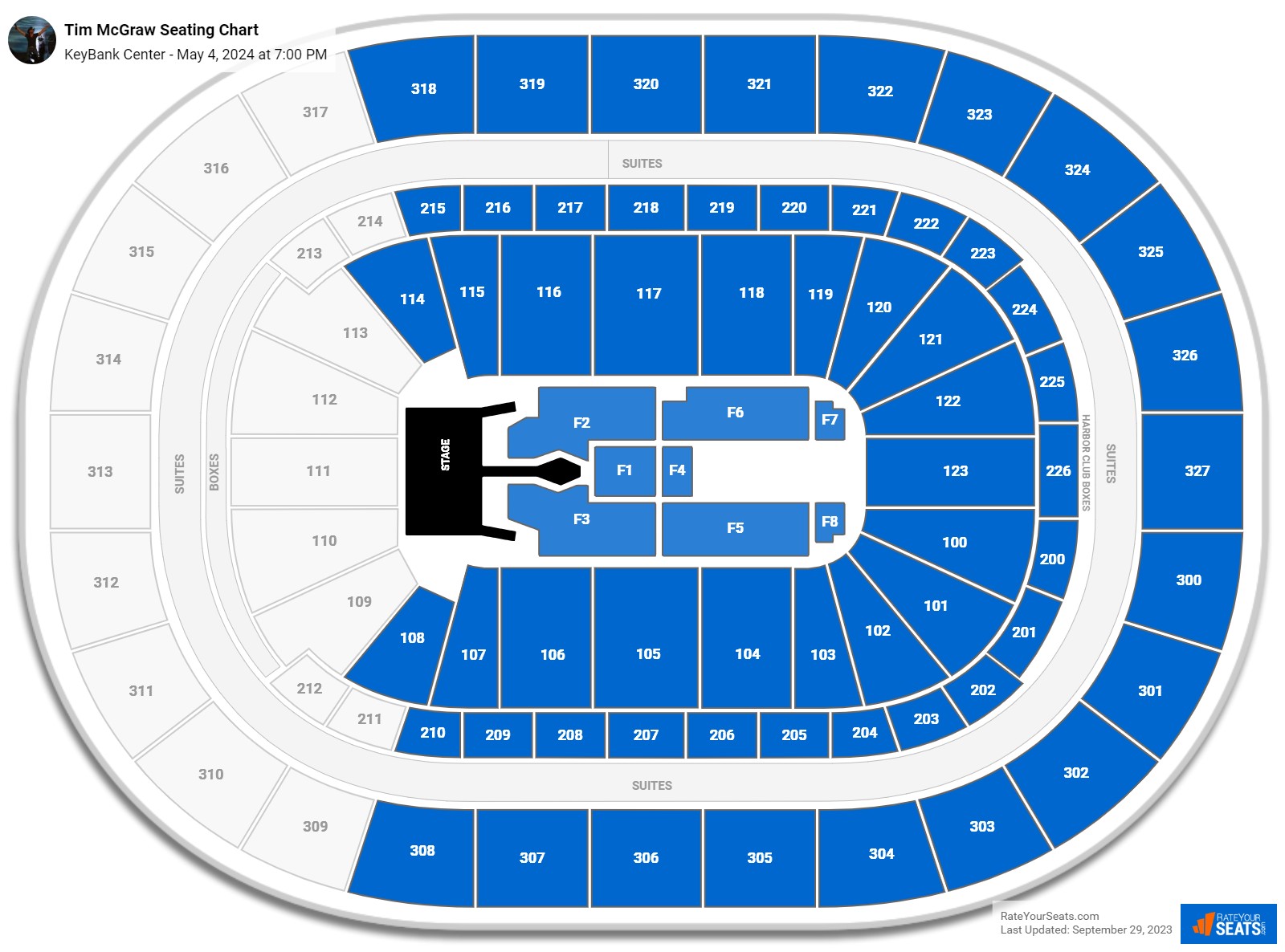 Tim McGraw seating chart KeyBank Center