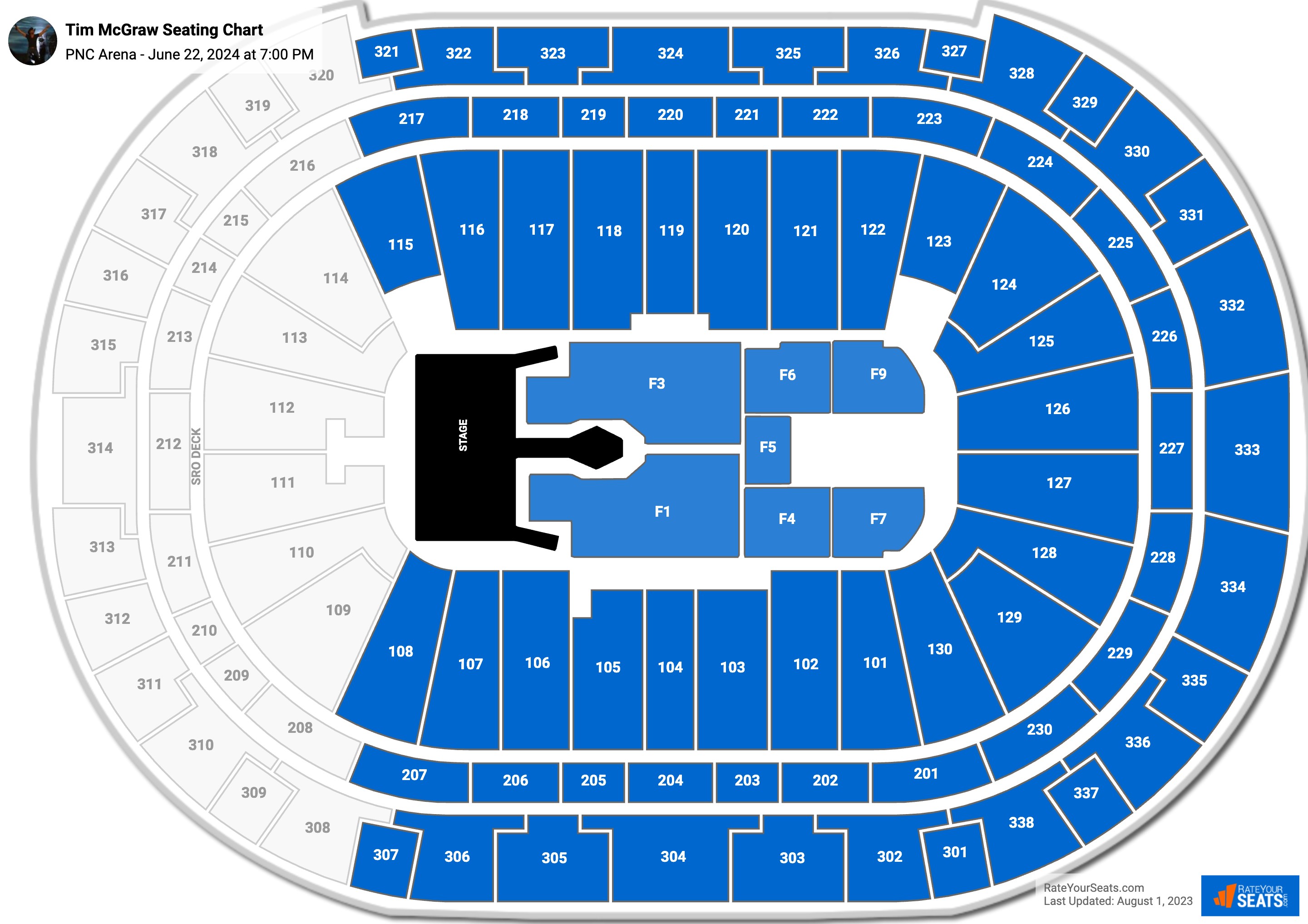 Tim McGraw seating chart PNC Arena