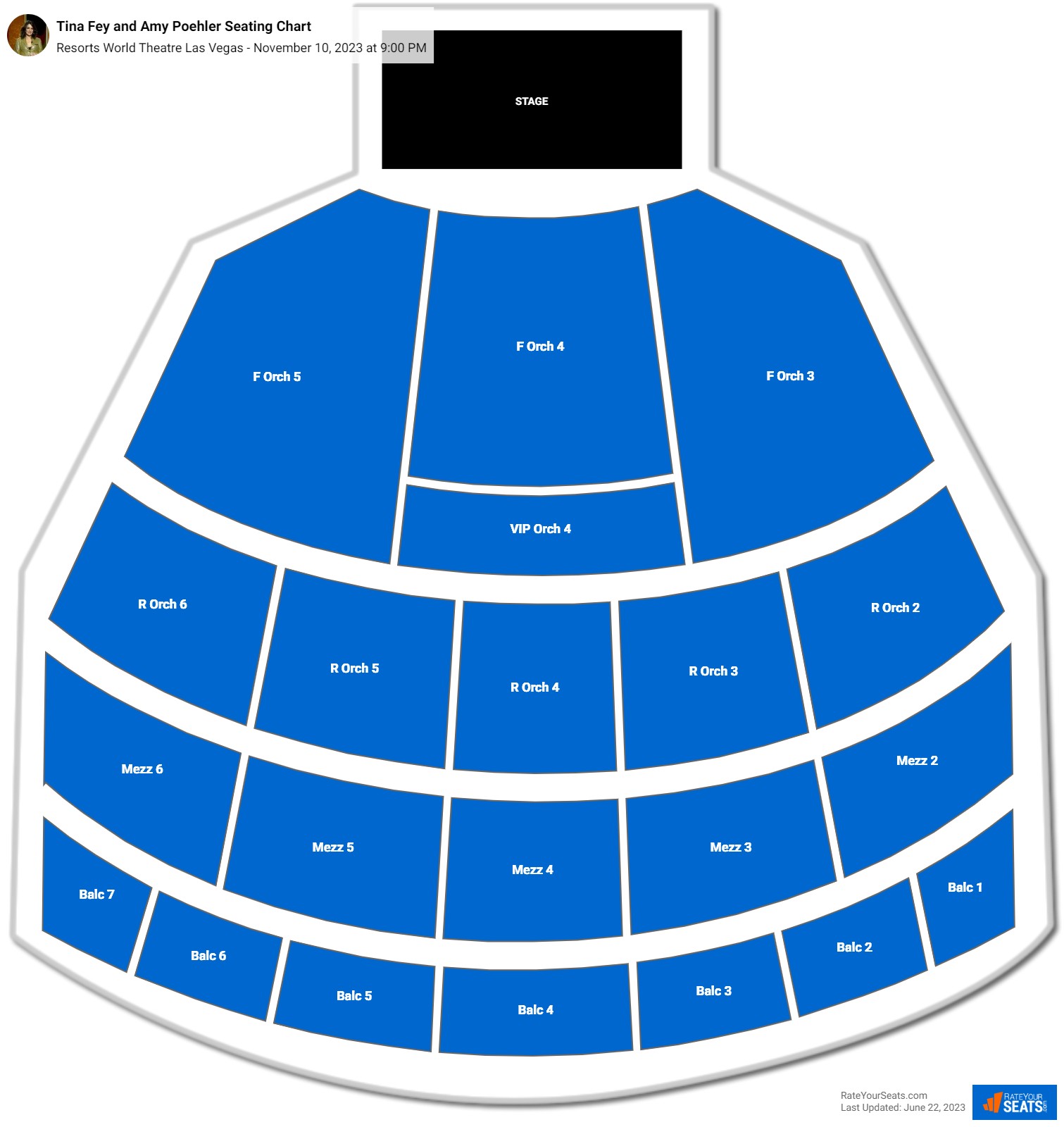 Tina Fey and Amy Poehler seating chart Resorts World Theatre Las Vegas