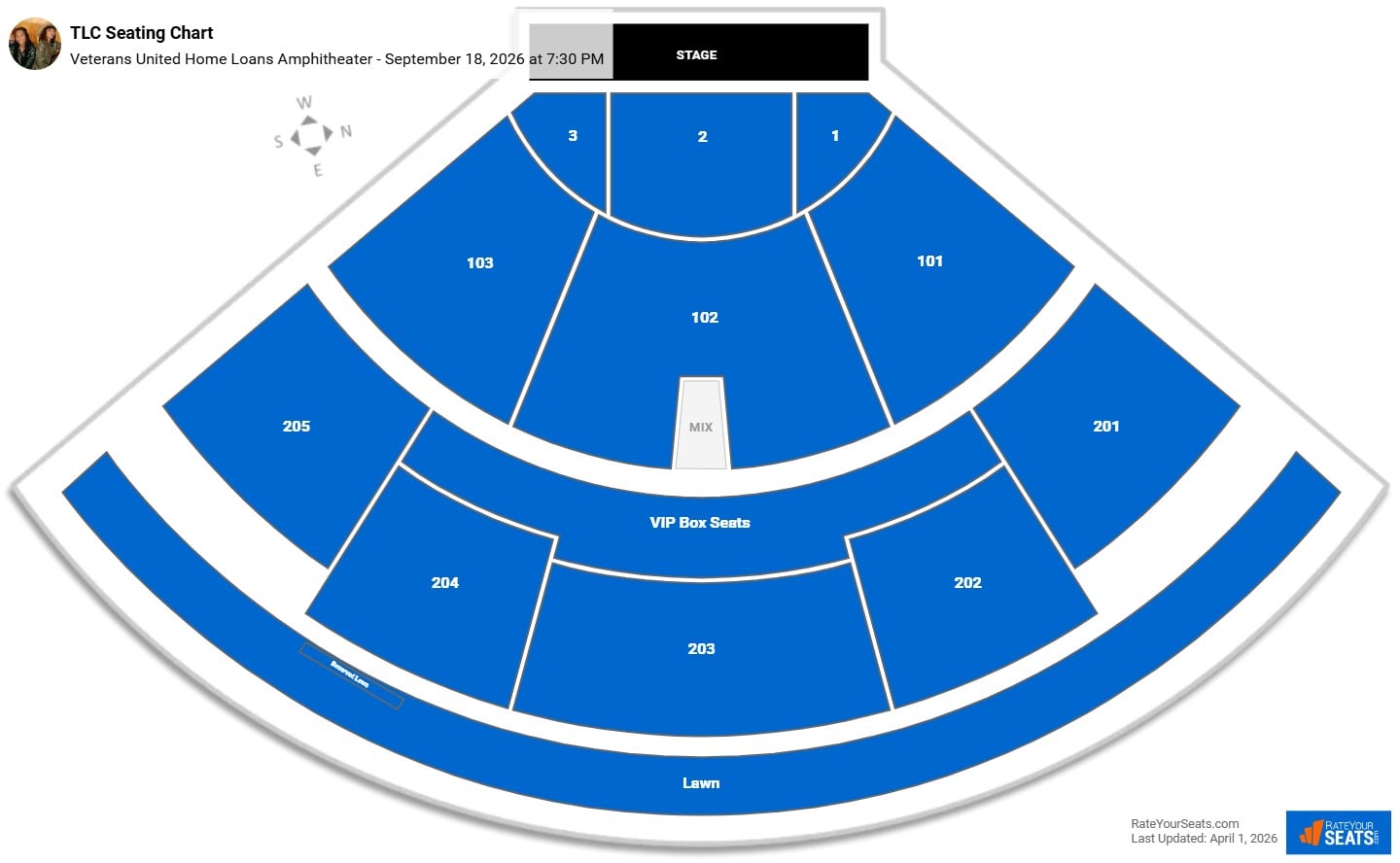 TLC seating chart Veterans United Home Loans Amphitheater