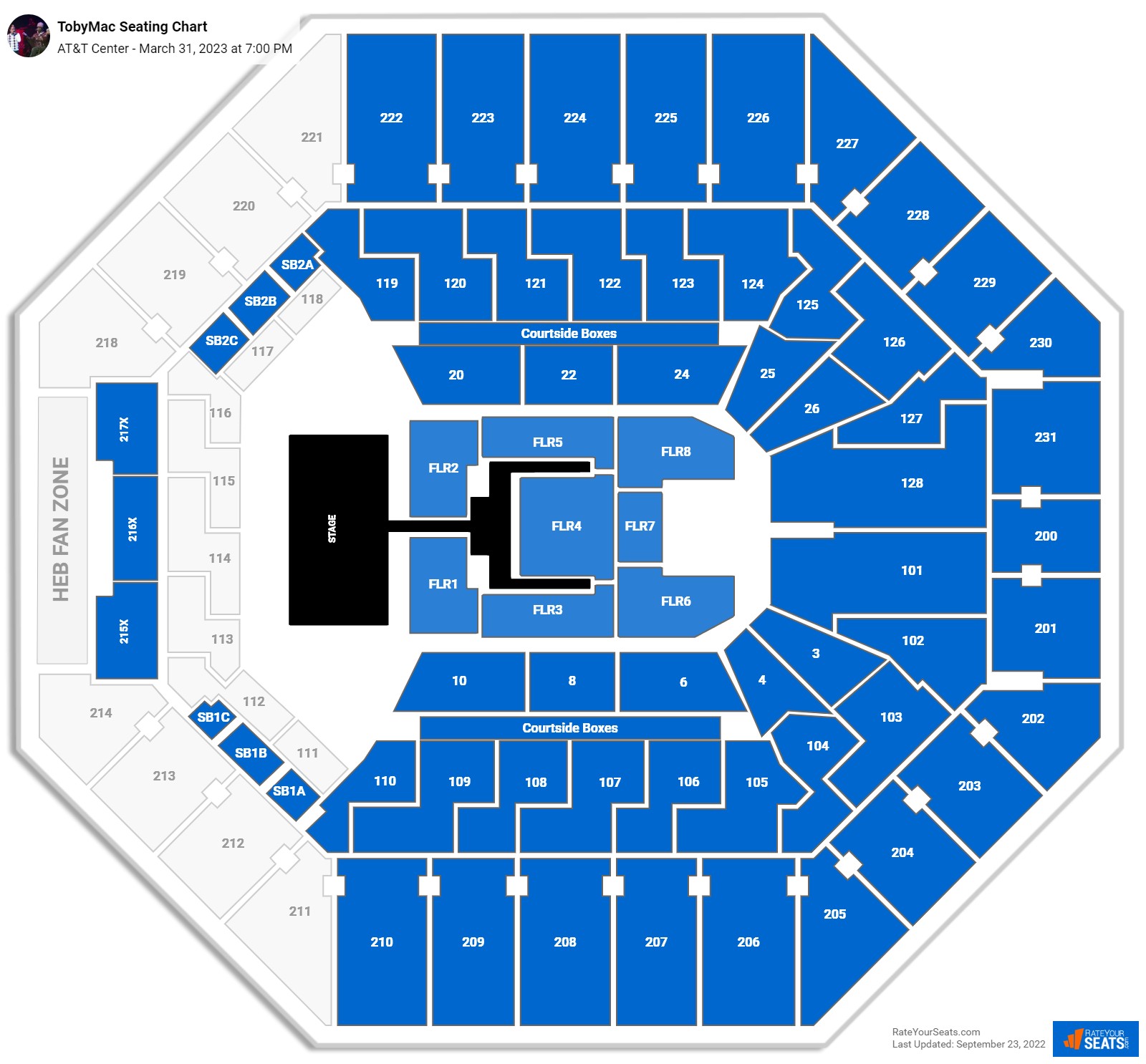 TobyMac seating chart AT&T Center
