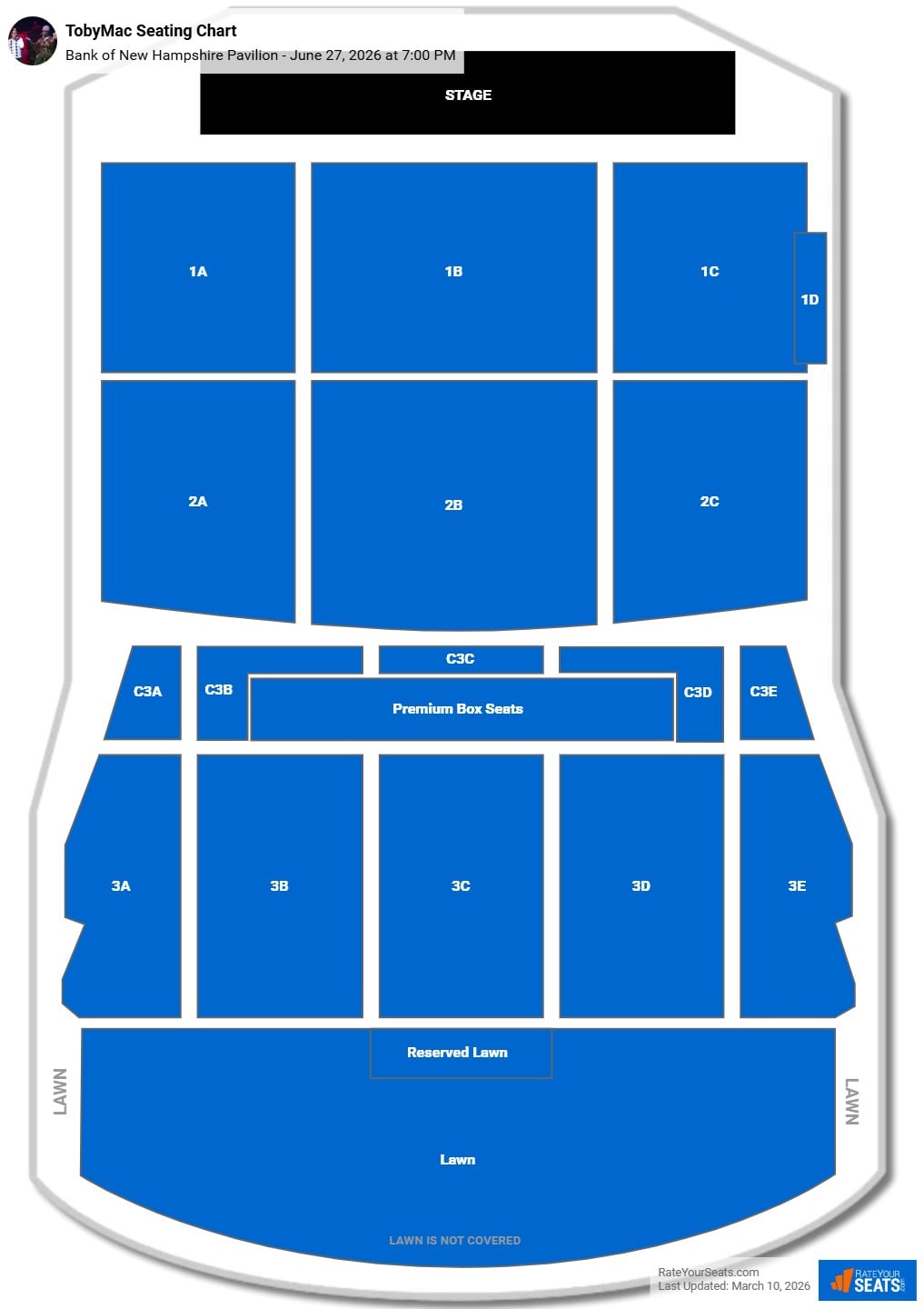TobyMac seating chart Bank of New Hampshire Pavilion
