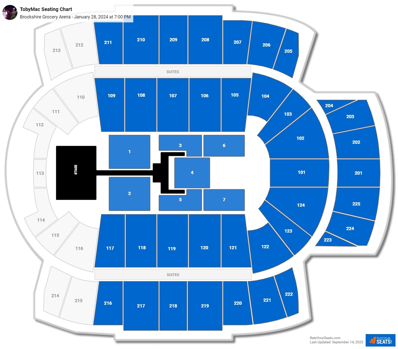 TobyMac seating chart Brookshire Grocery Arena