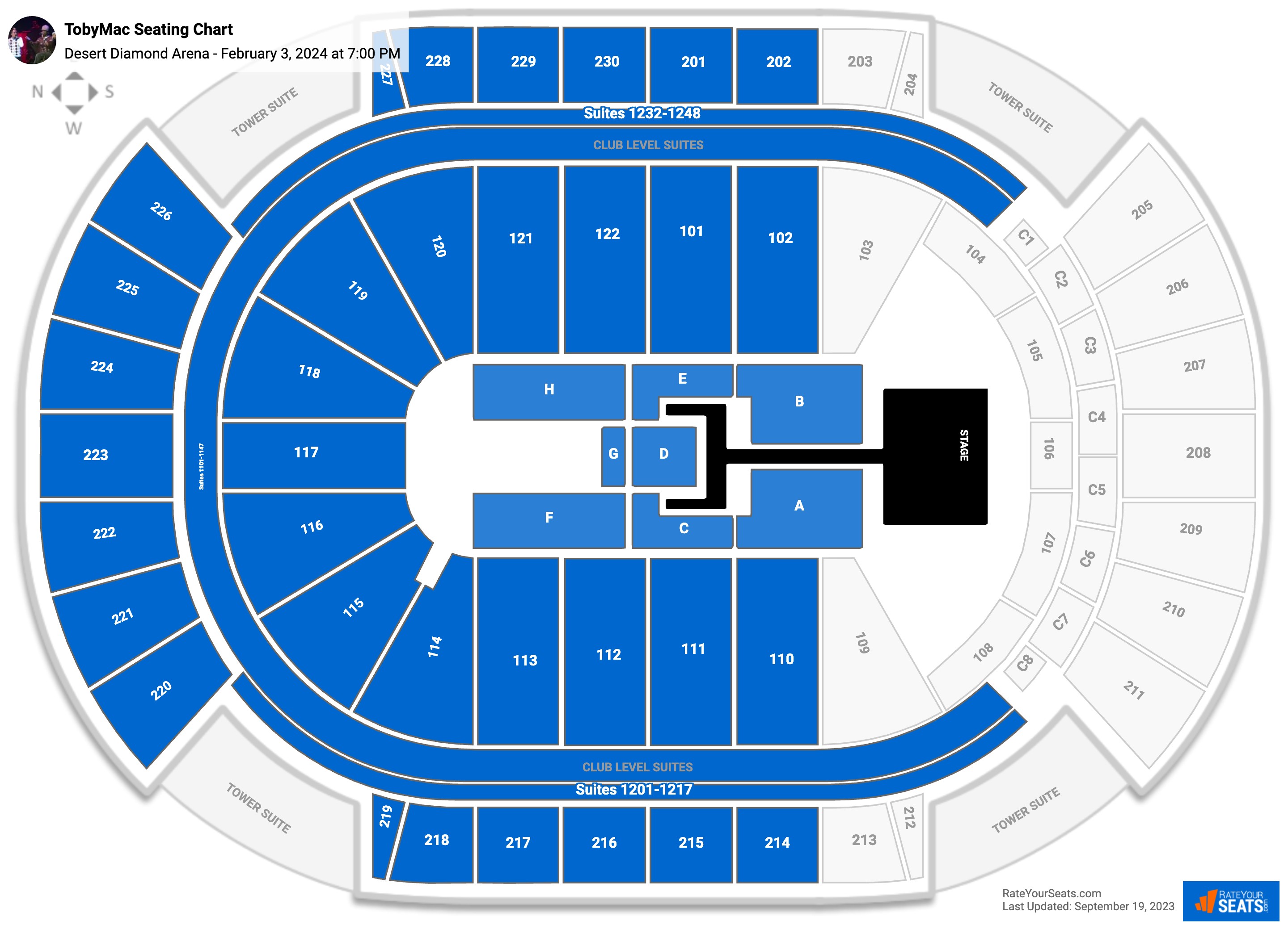 TobyMac seating chart Desert Diamond Arena