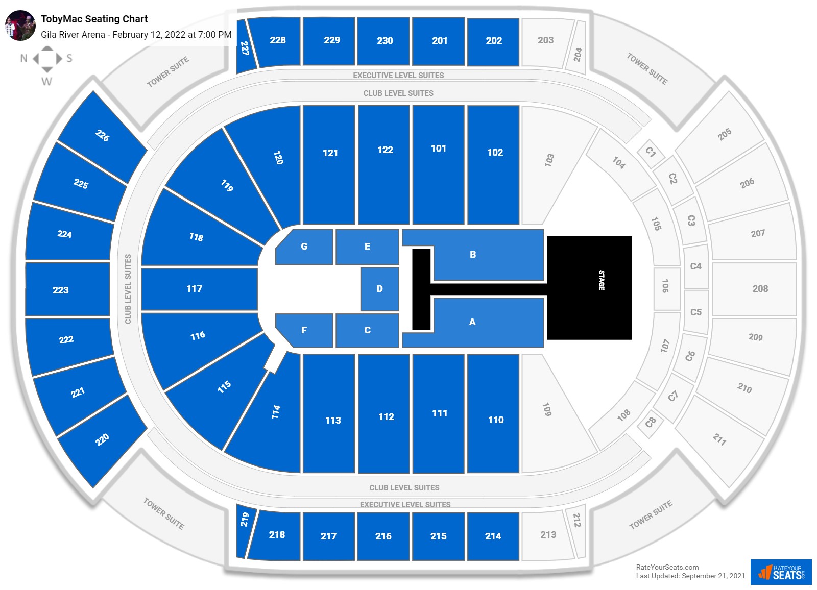 TobyMac seating chart Gila River Arena