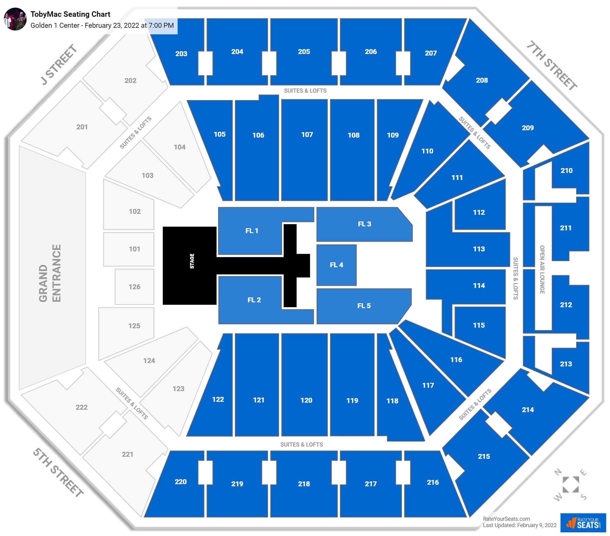 TobyMac seating chart Golden 1 Center