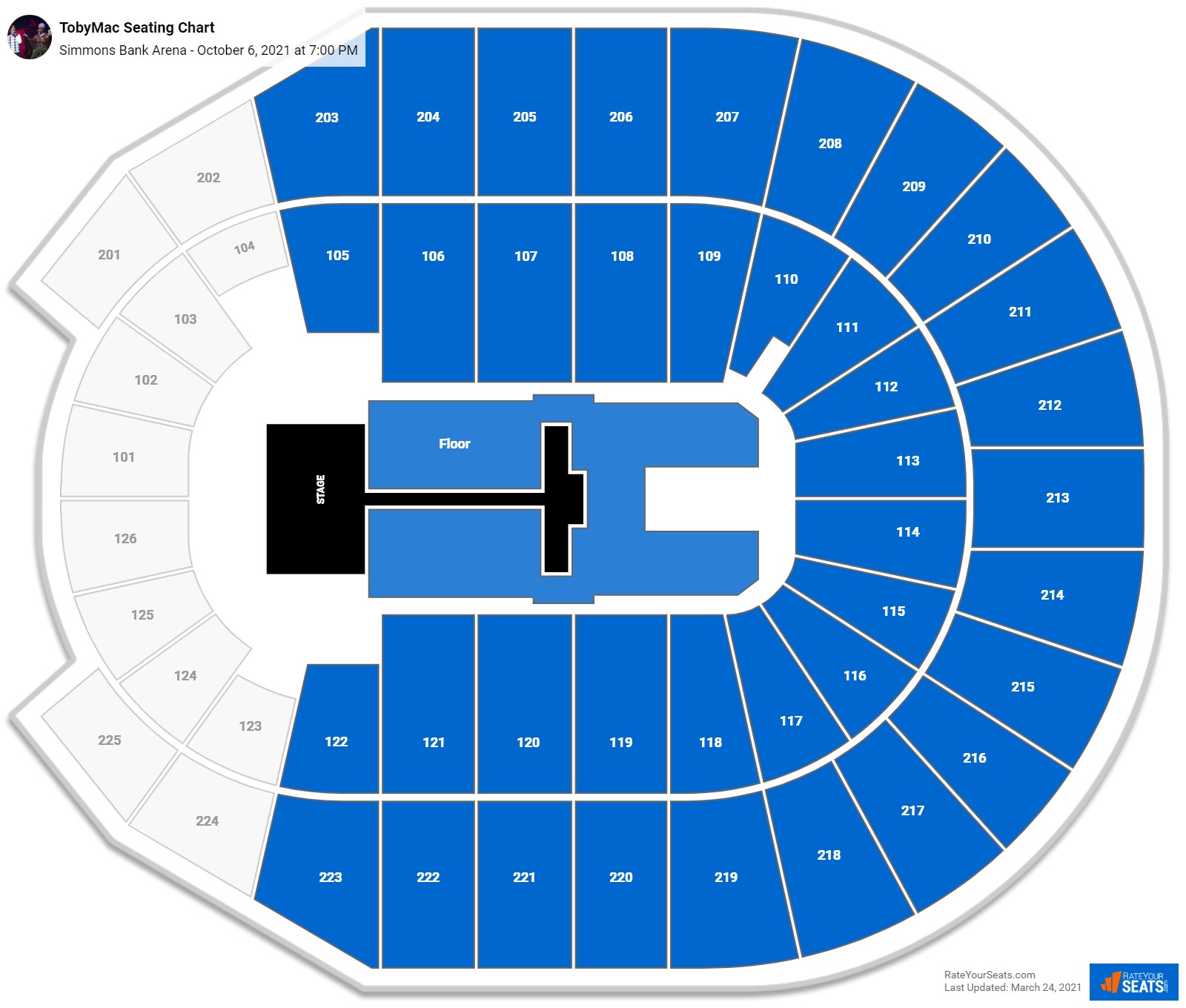 TobyMac seating chart Simmons Bank Arena