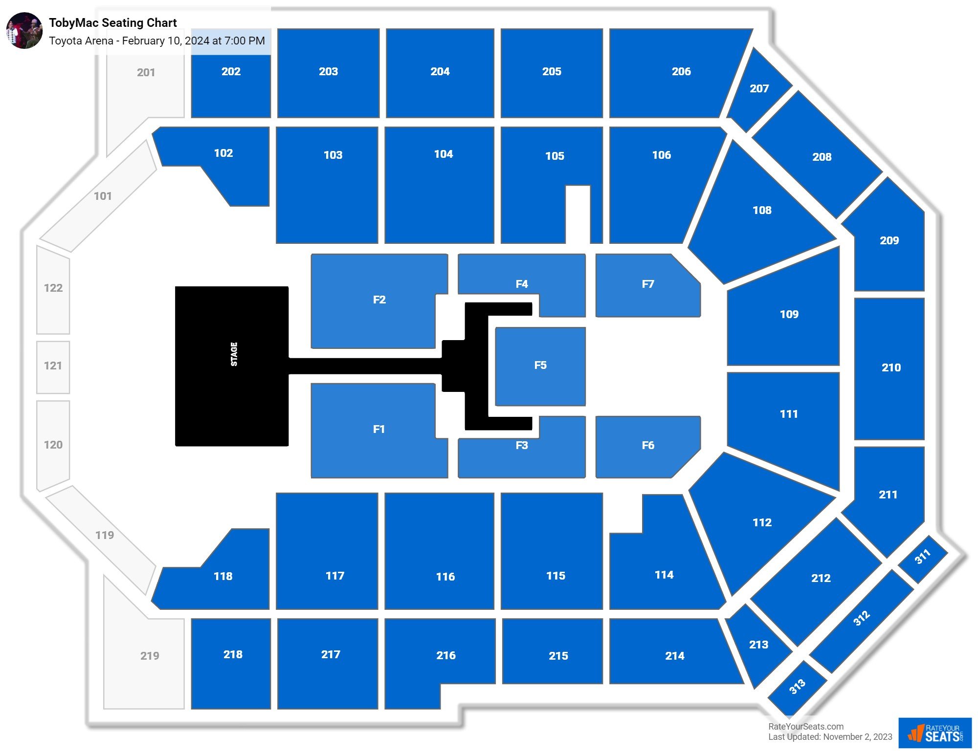 Toyota Arena Seating Chart