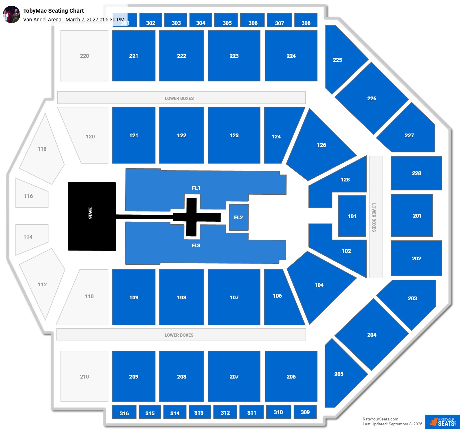 TobyMac Seating Chart at Van Andel Arena