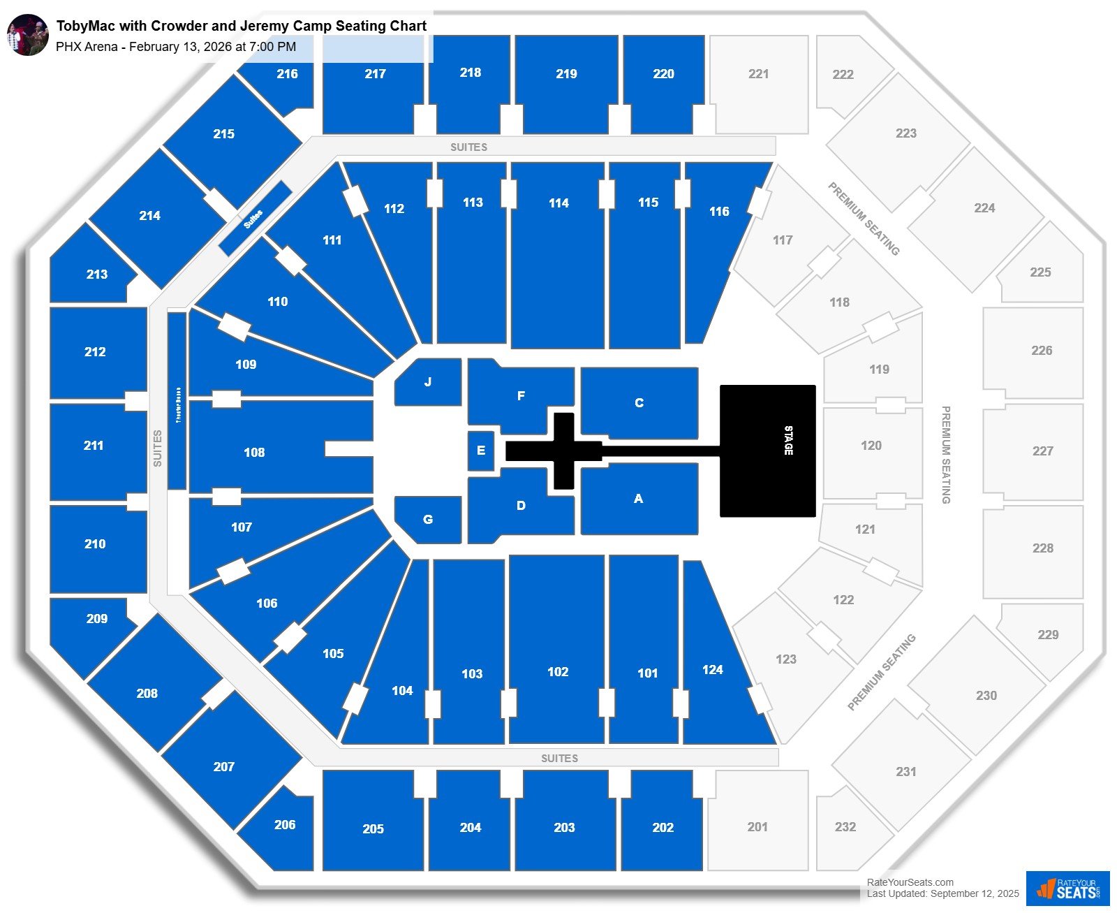 TobyMac with Crowder and Jeremy Camp seating chart Mortgage Matchup Center