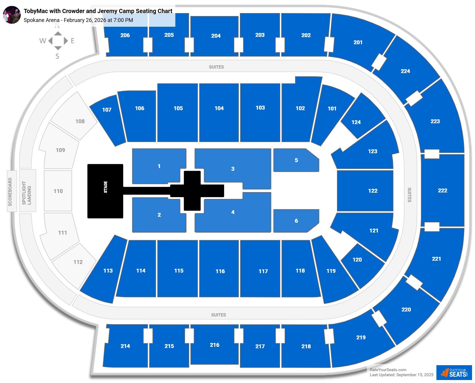 TobyMac with Crowder and Jeremy Camp seating chart Spokane Arena