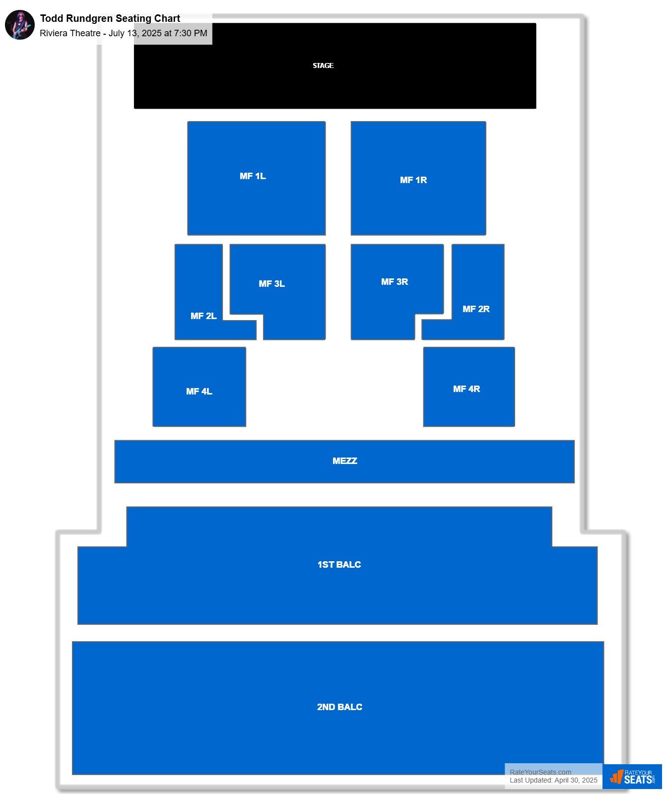 Todd Rundgren seating chart Riviera Theatre