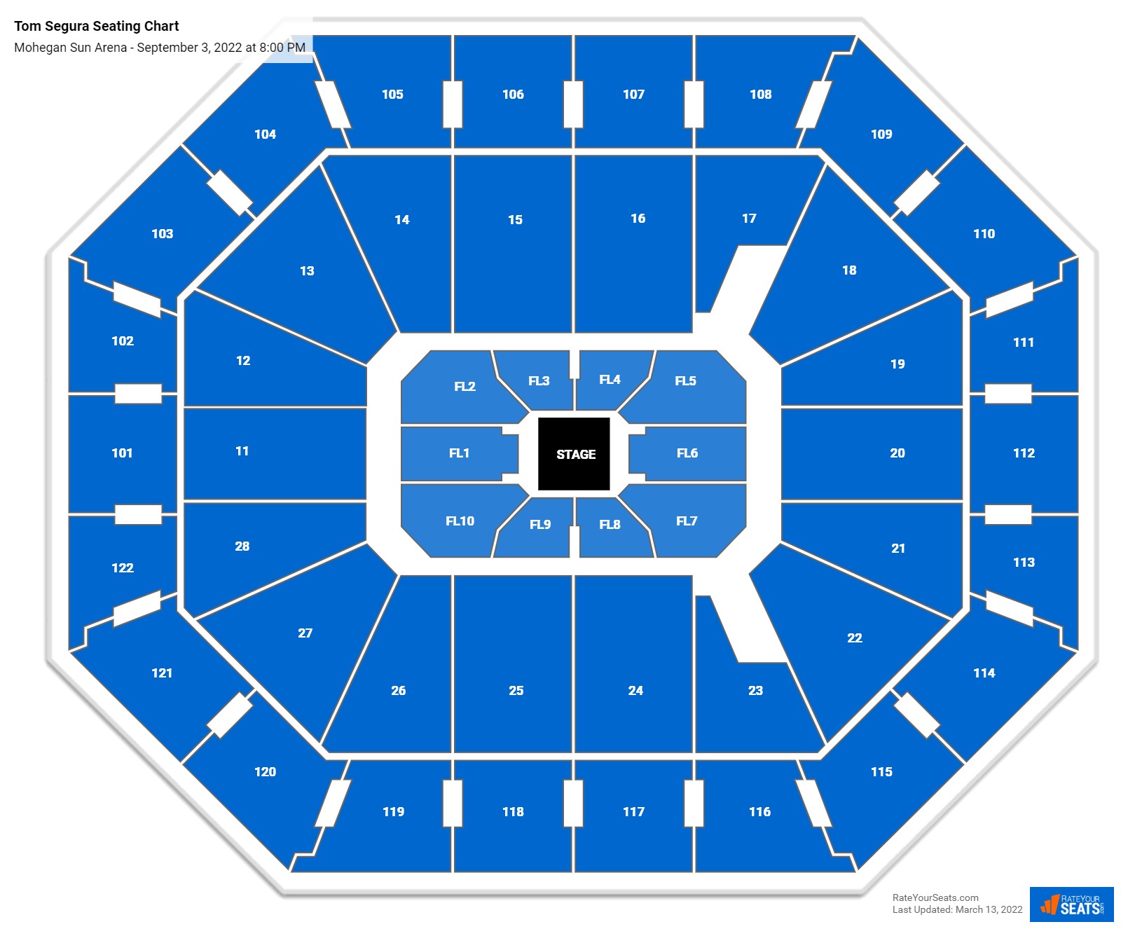 Tom Segura seating chart Mohegan Sun Arena