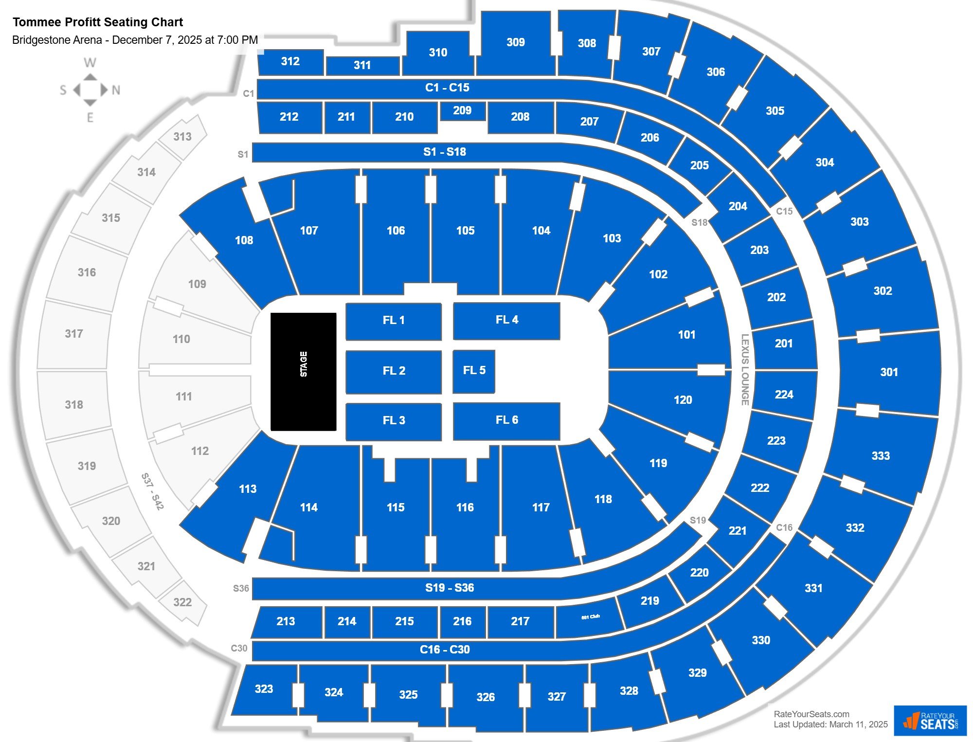 Tommee Profitt seating chart Bridgestone Arena