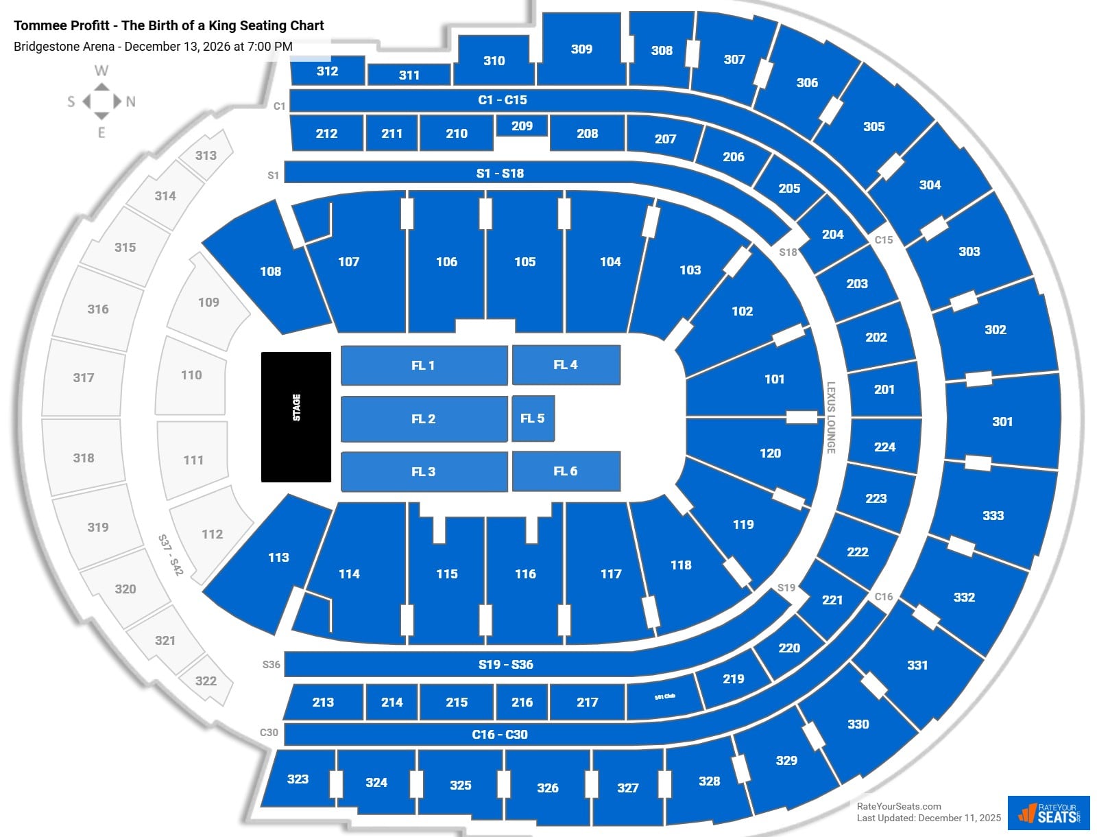 Tommee Profitt - The Birth of a King seating chart Bridgestone Arena