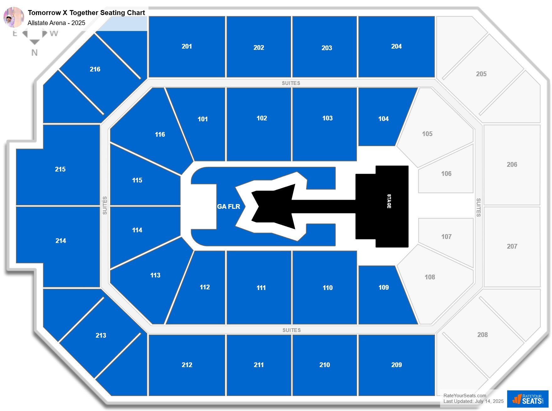 Tomorrow X Together seating chart Allstate Arena