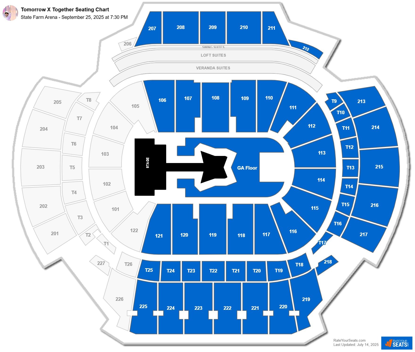 Tomorrow X Together seating chart State Farm Arena