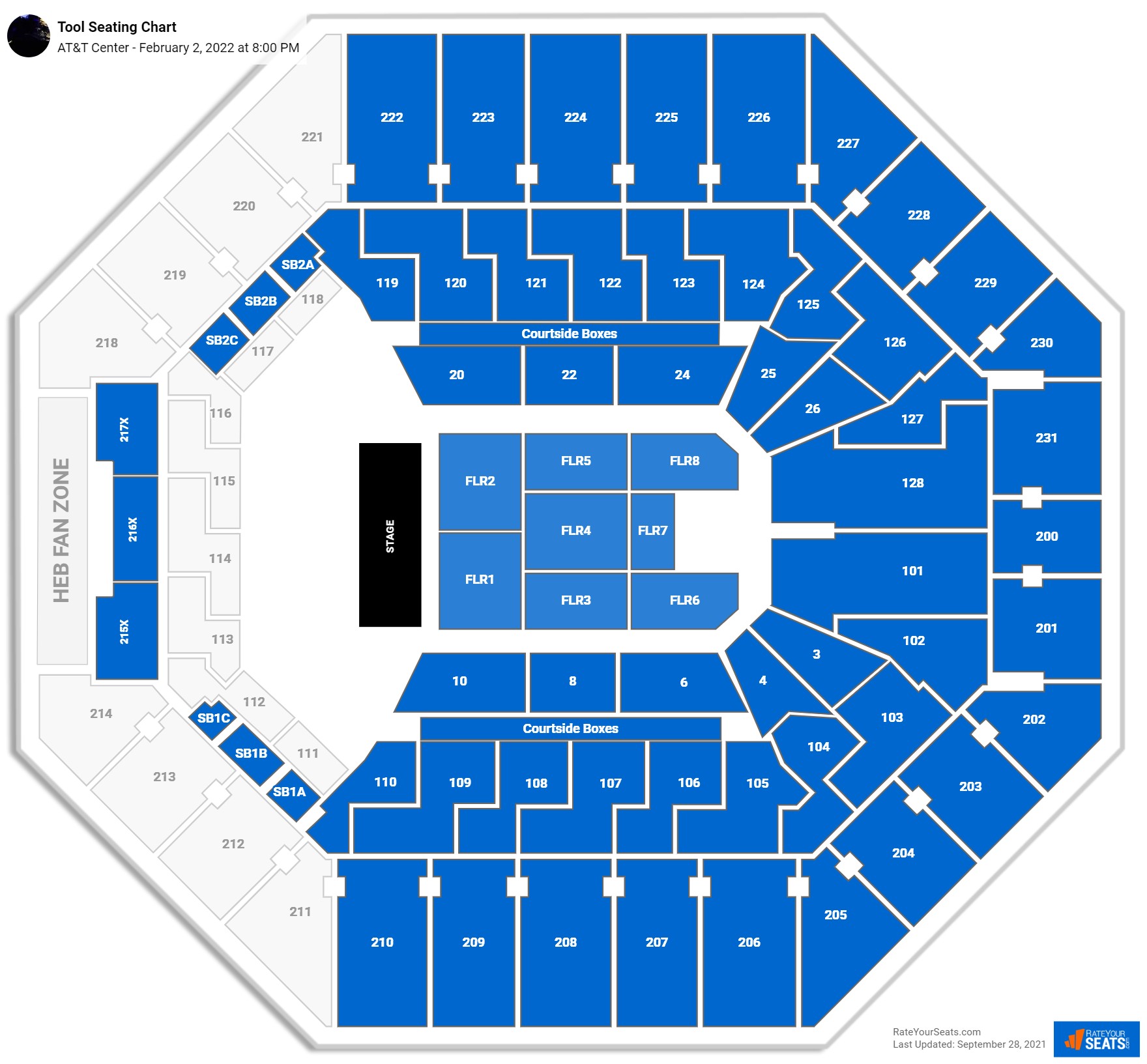 Tool seating chart AT&T Center