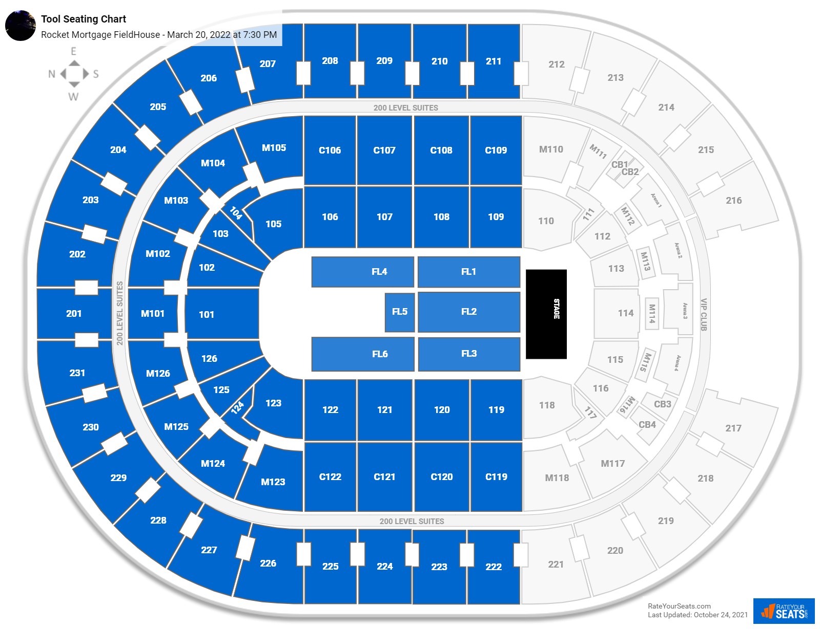 Tool seating chart Rocket Mortgage FieldHouse
