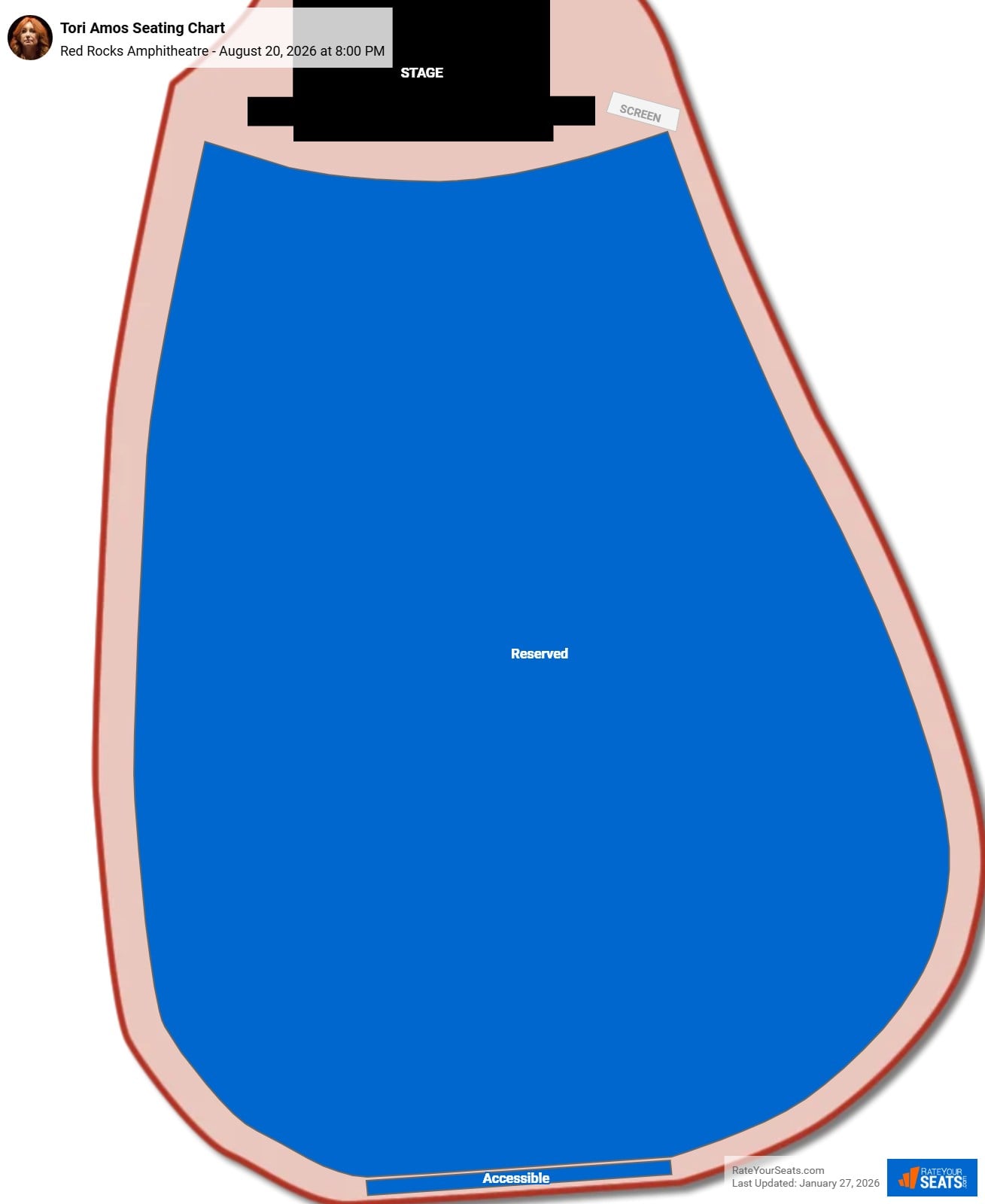 Tori Amos seating chart Red Rocks Amphitheatre