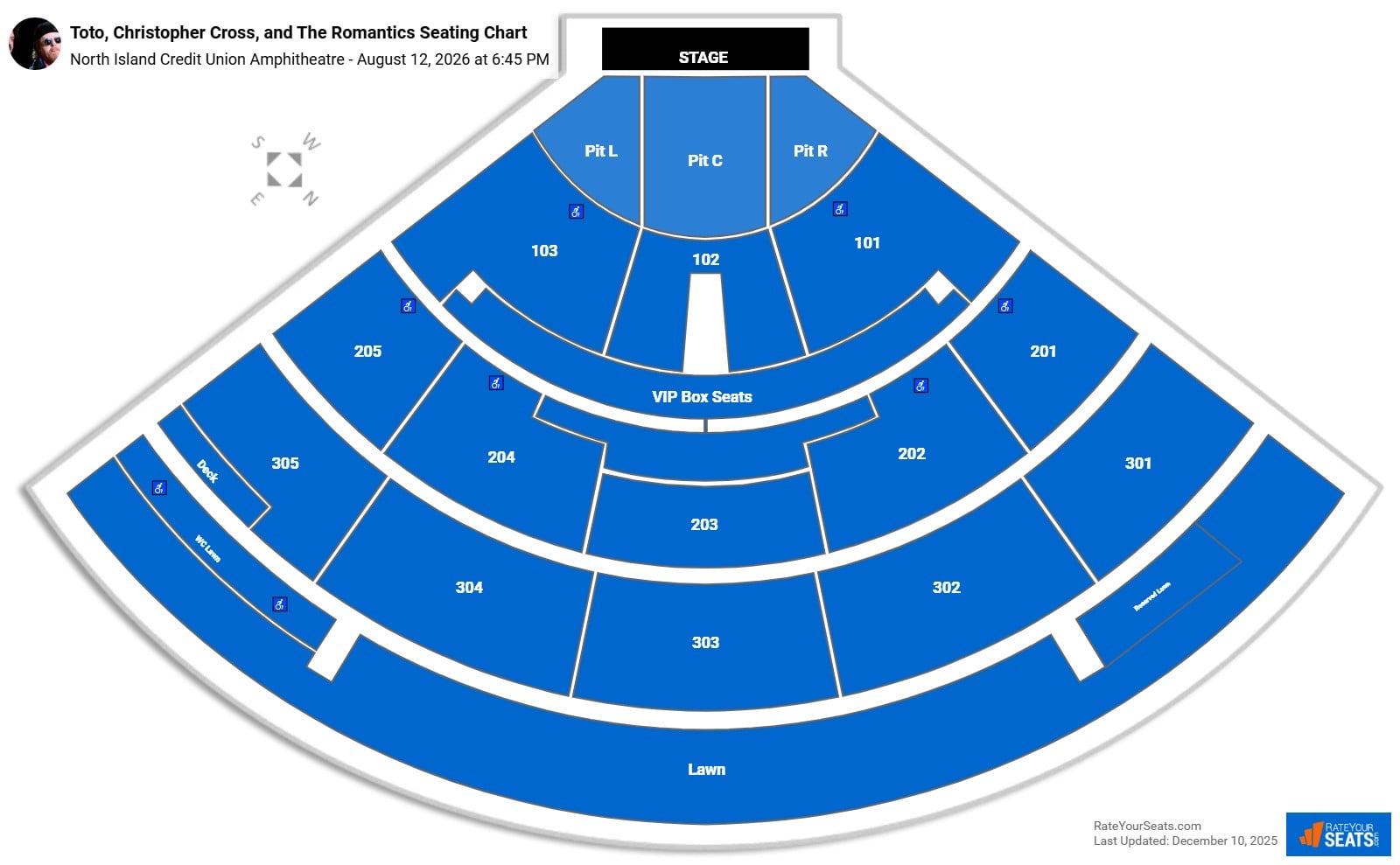 Toto, Christopher Cross, and The Romantics seating chart North Island Credit Union Amphitheatre (Chula Vista)