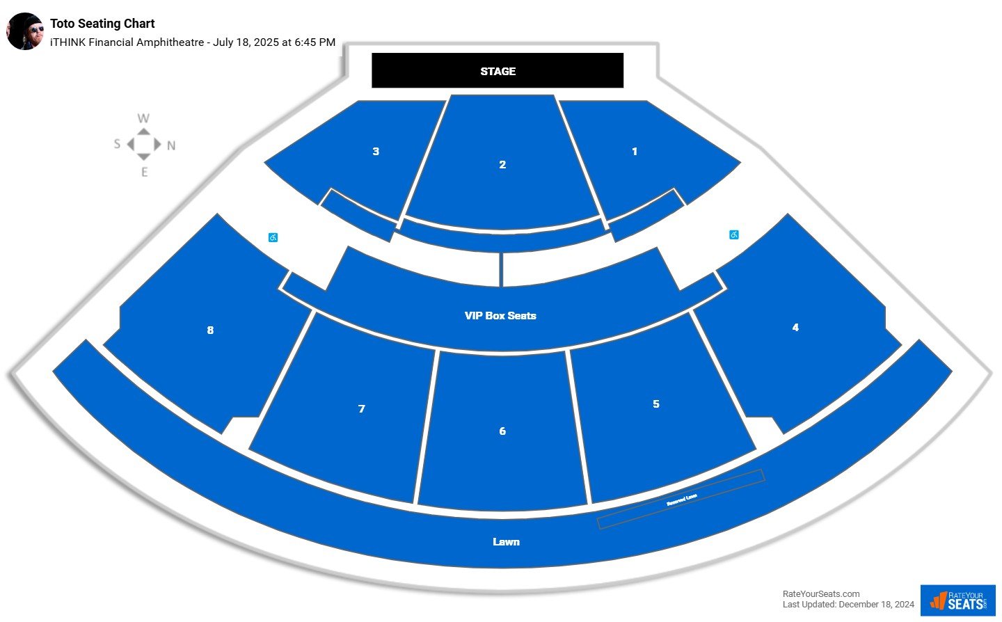 Toto seating chart iTHINK Financial Amphitheatre