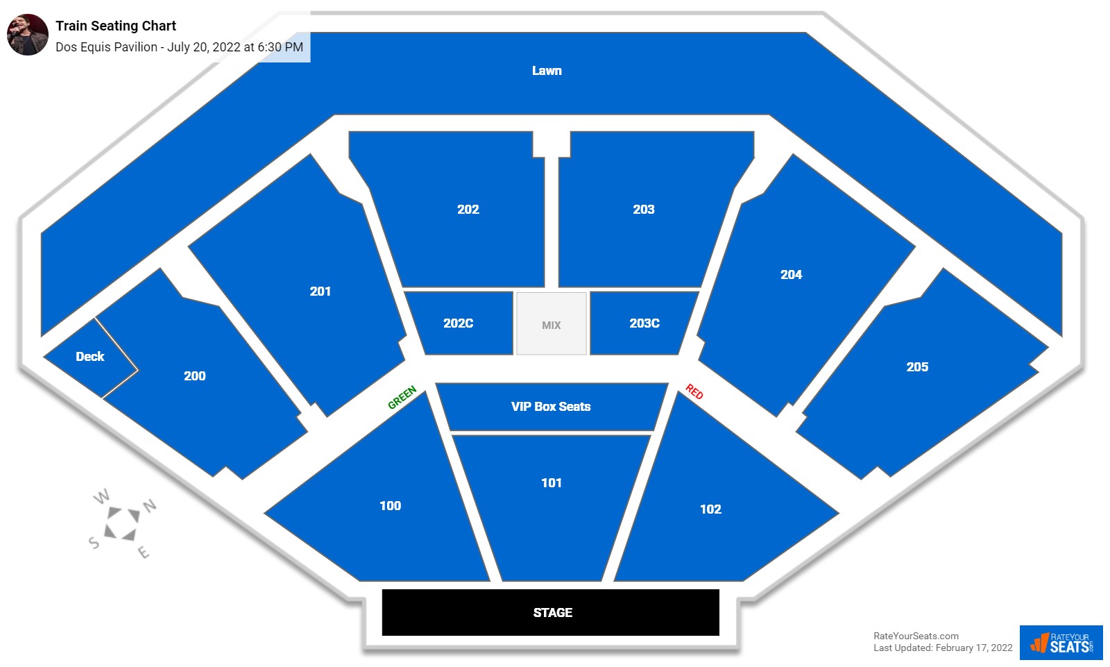 Train seating chart Dos Equis Pavilion