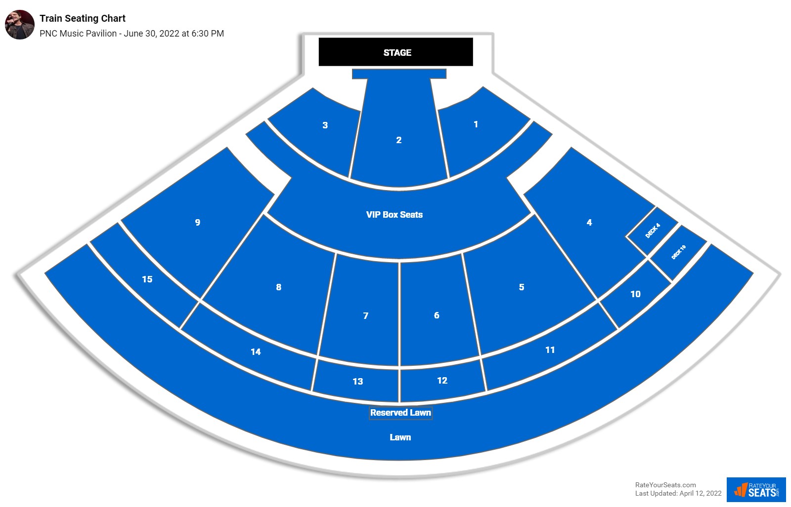 Train seating chart PNC Music Pavilion