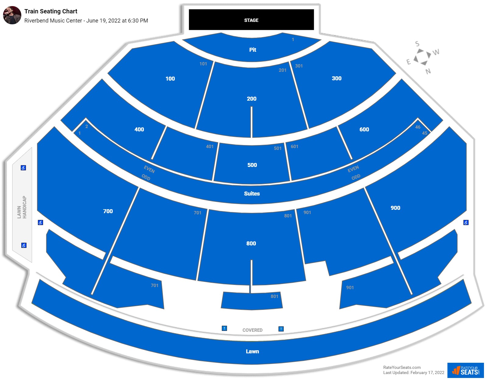 Train seating chart Riverbend Music Center