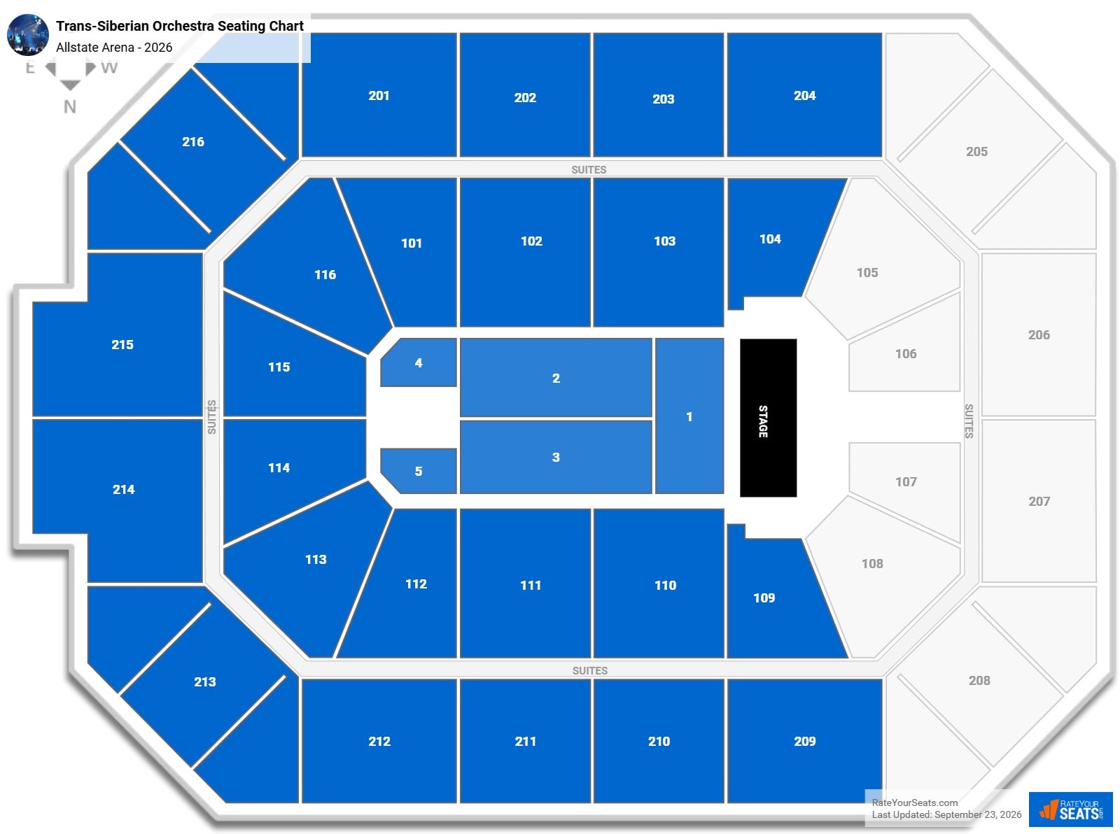 Trans-Siberian Orchestra Seating Chart at Allstate Arena