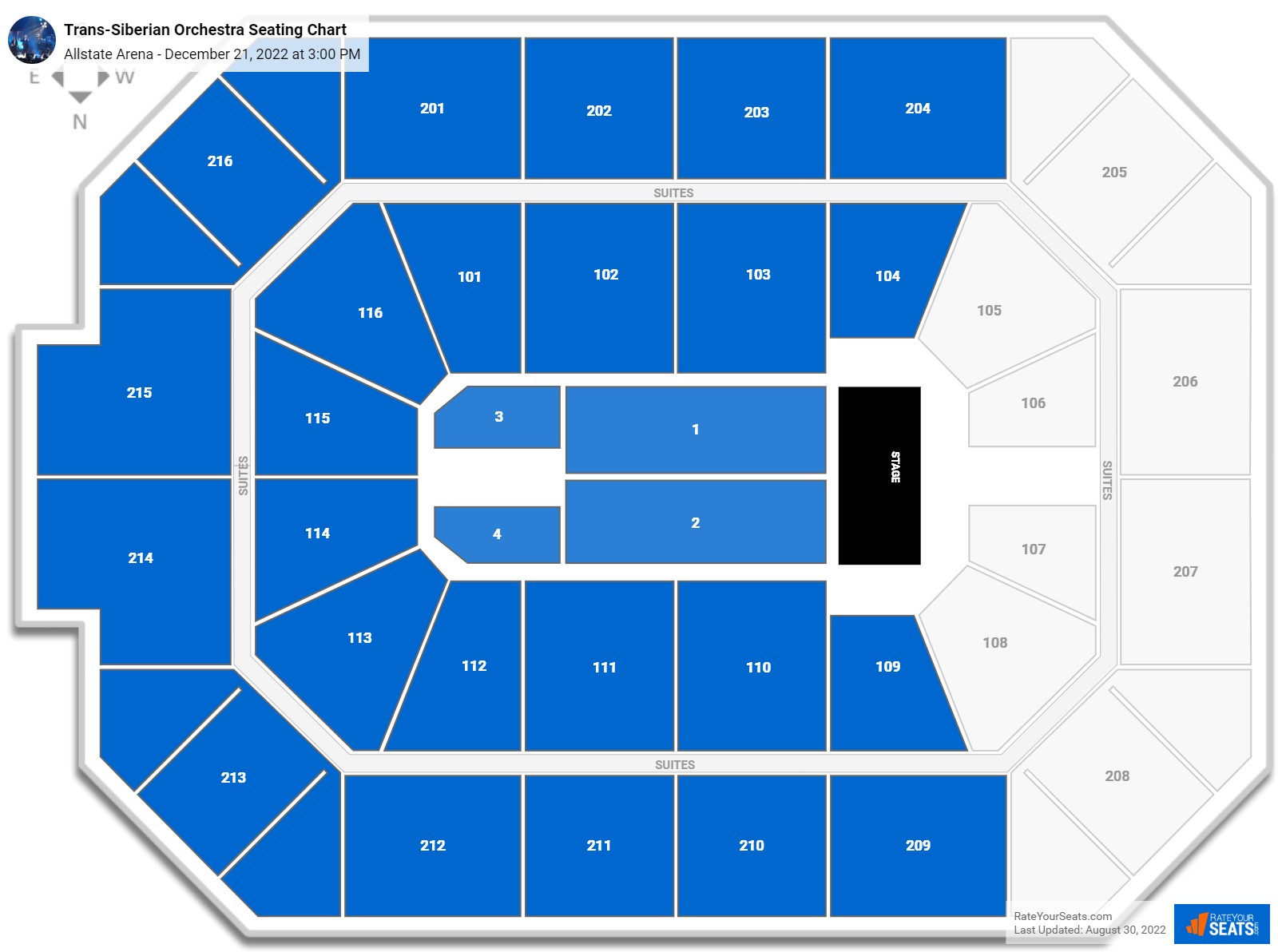 Trans-Siberian Orchestra seating chart Allstate Arena