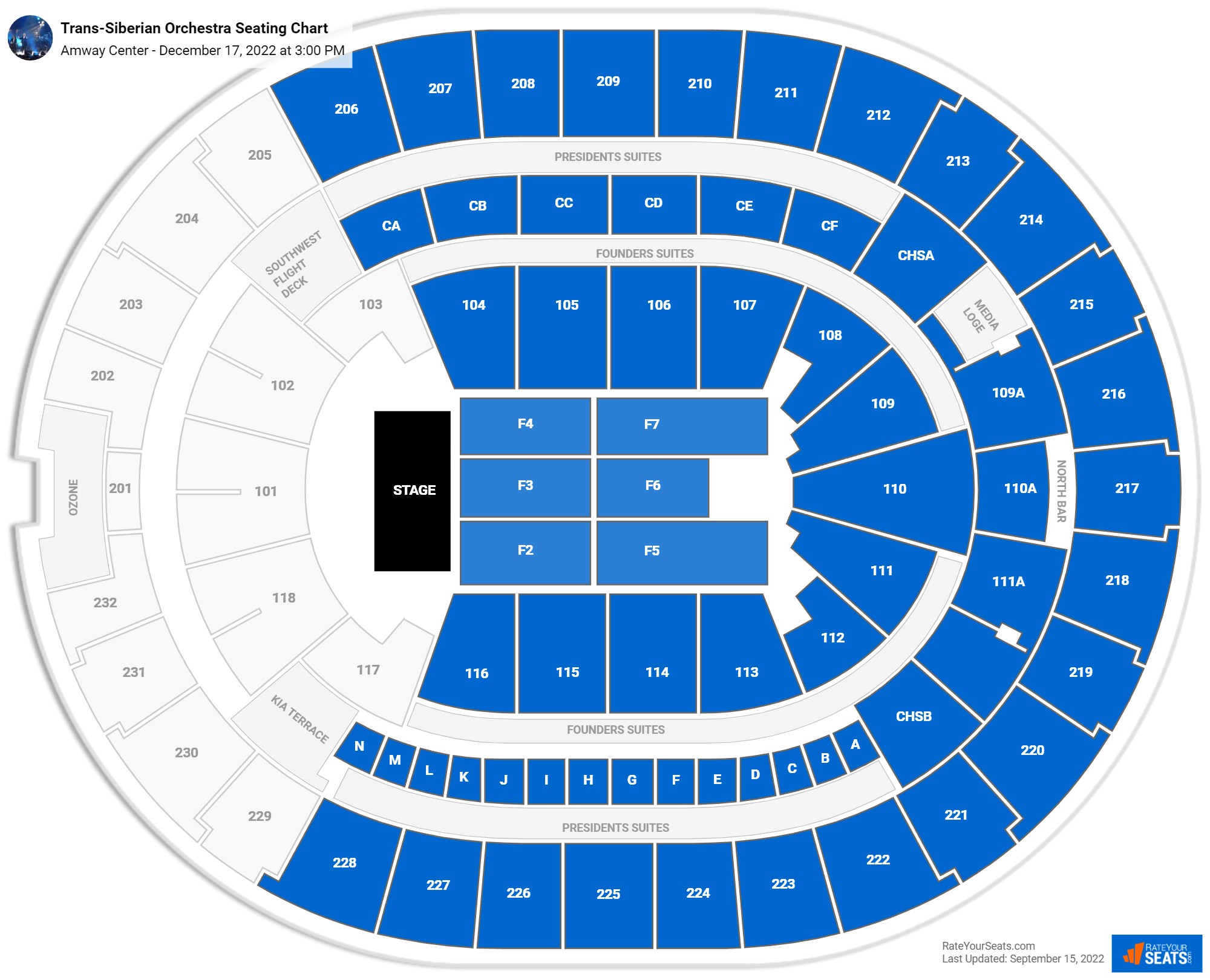 Trans-Siberian Orchestra seating chart Amway Center