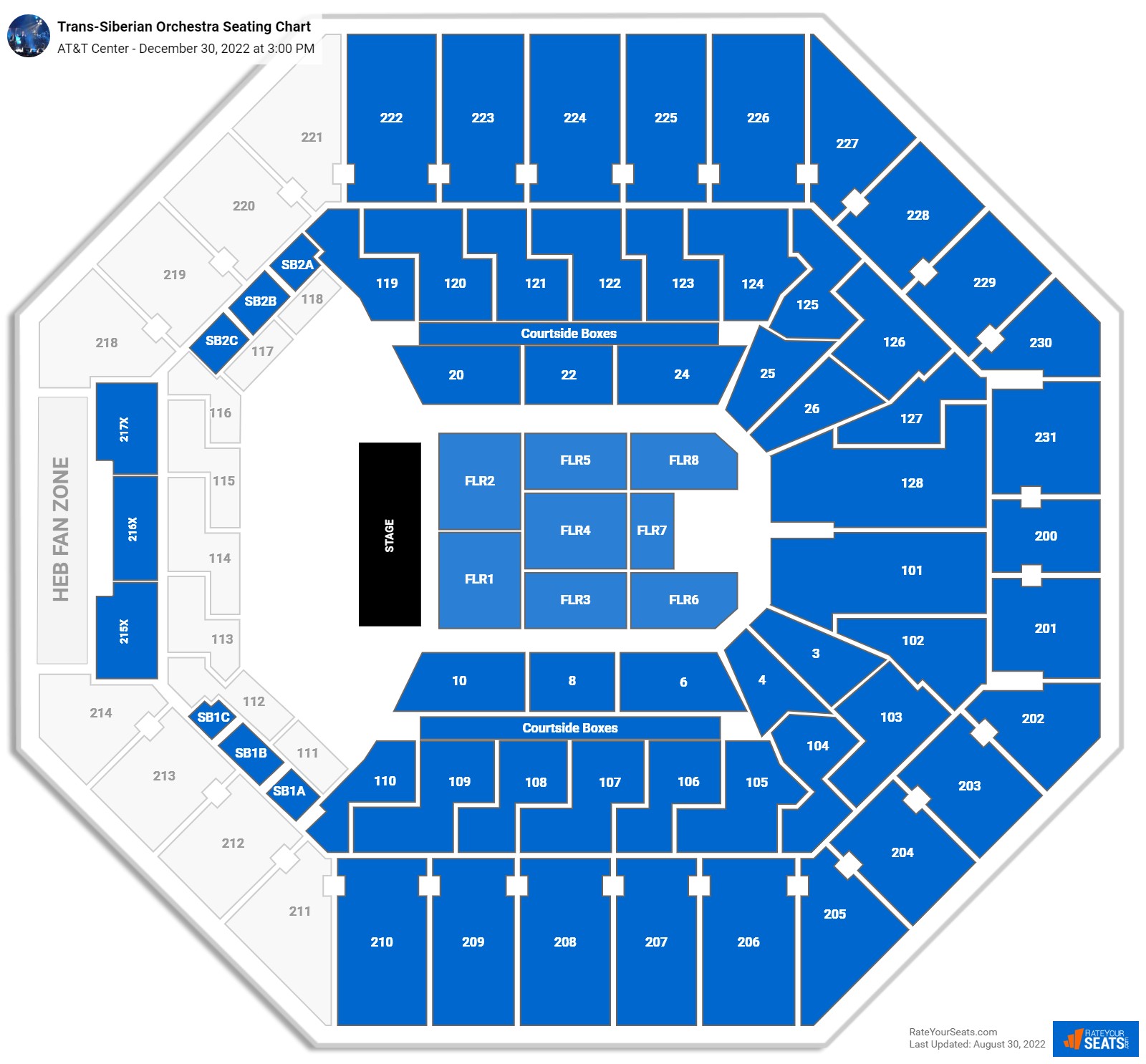 Trans-Siberian Orchestra seating chart AT&T Center