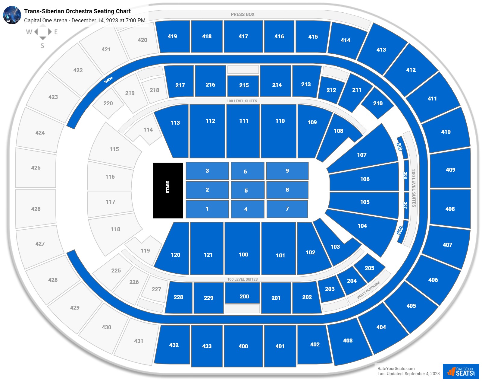 Trans-Siberian Orchestra seating chart Capital One Arena
