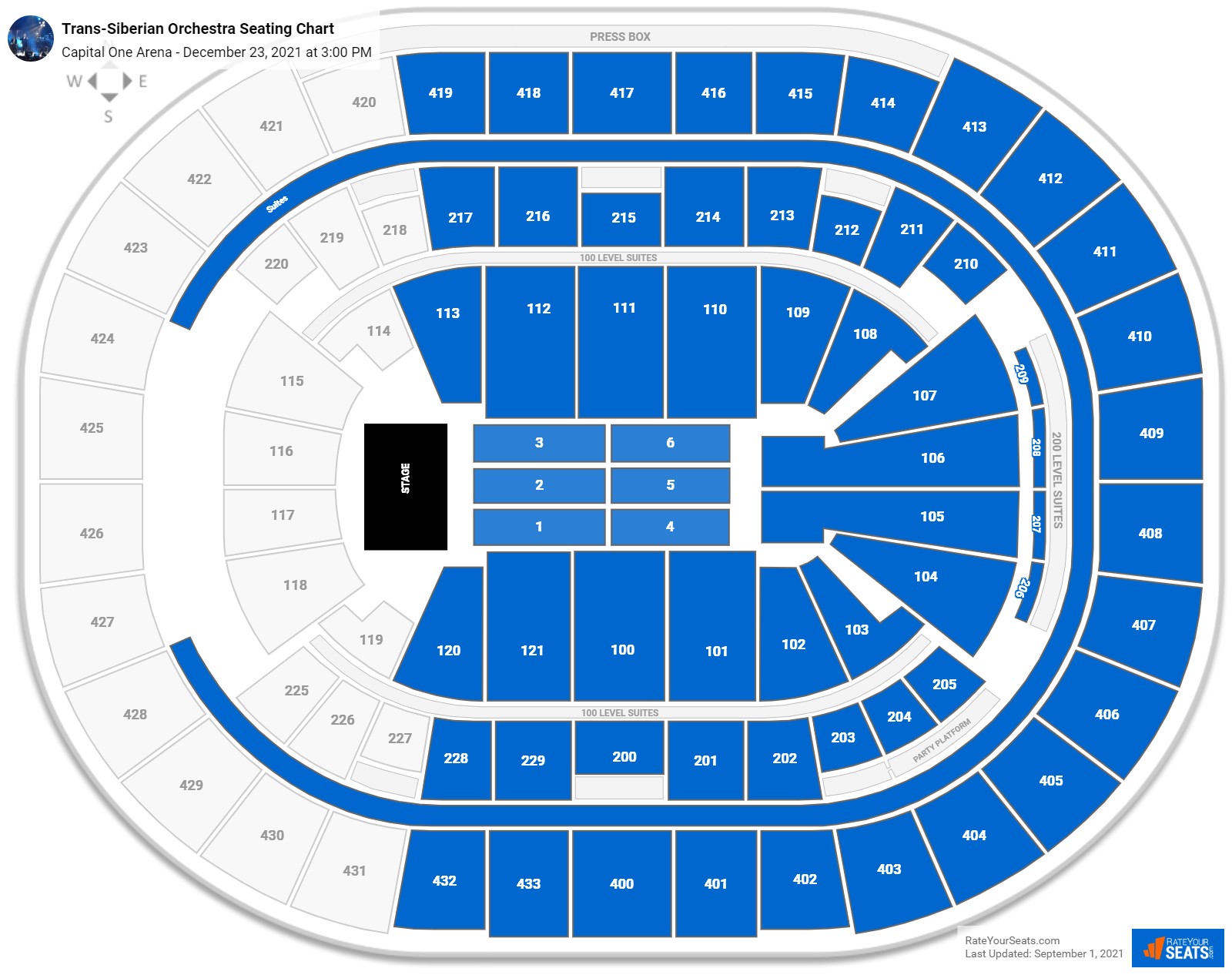 Trans-Siberian Orchestra seating chart Capital One Arena