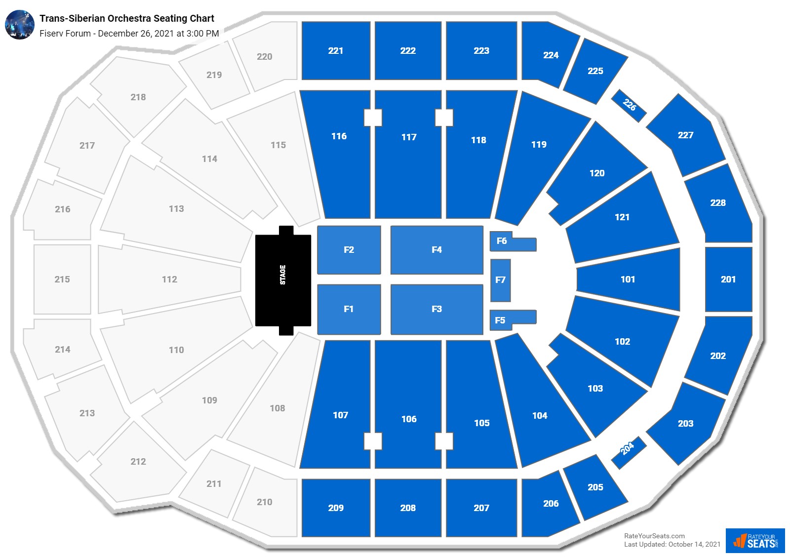 Trans-Siberian Orchestra seating chart Fiserv Forum