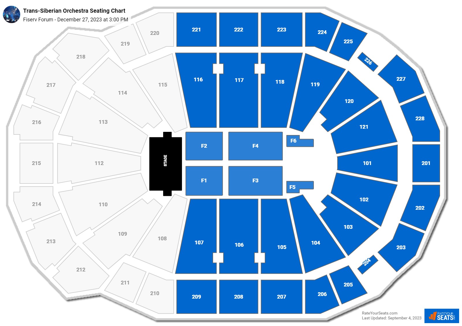 Trans-Siberian Orchestra seating chart Fiserv Forum