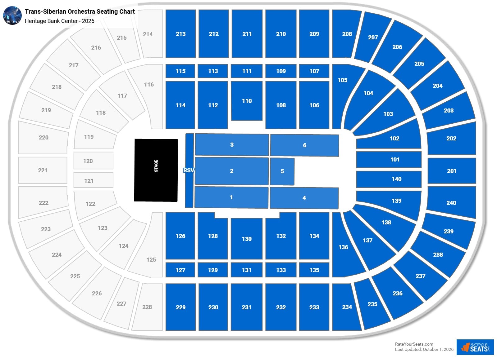 Trans-Siberian Orchestra Seating Chart at Heritage Bank Center