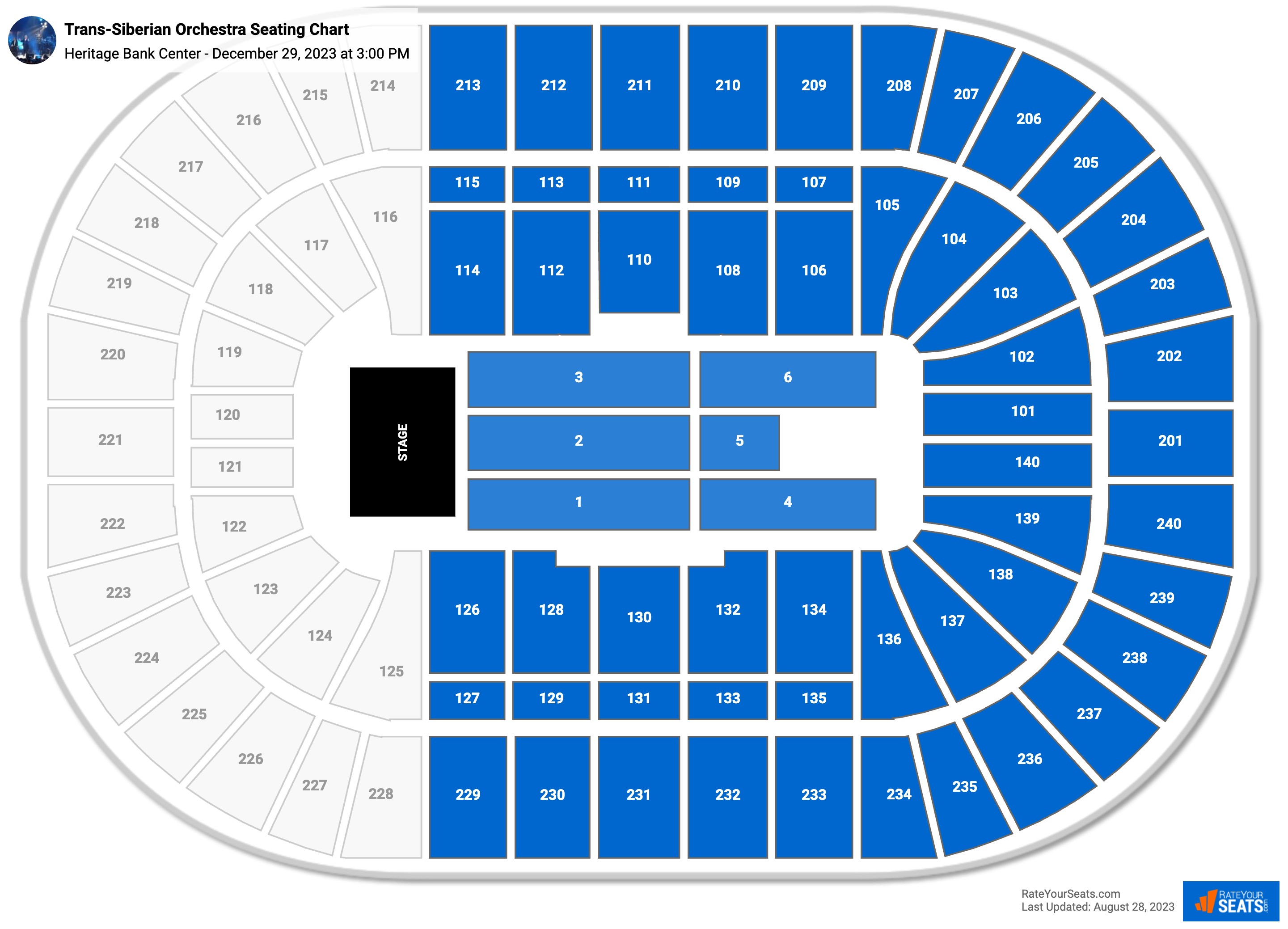 Trans-Siberian Orchestra seating chart Heritage Bank Center
