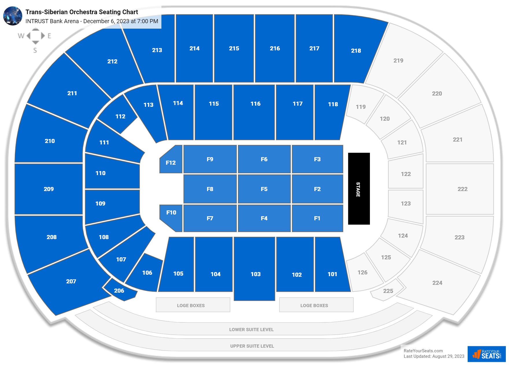 Trans-Siberian Orchestra seating chart INTRUST Bank Arena