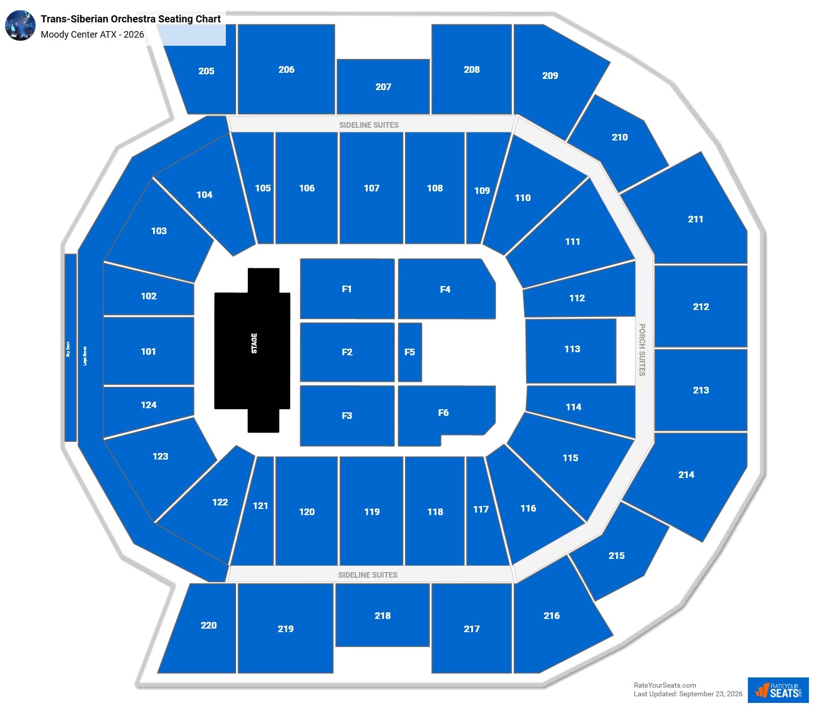 Trans-Siberian Orchestra Seating Chart at Moody Center ATX