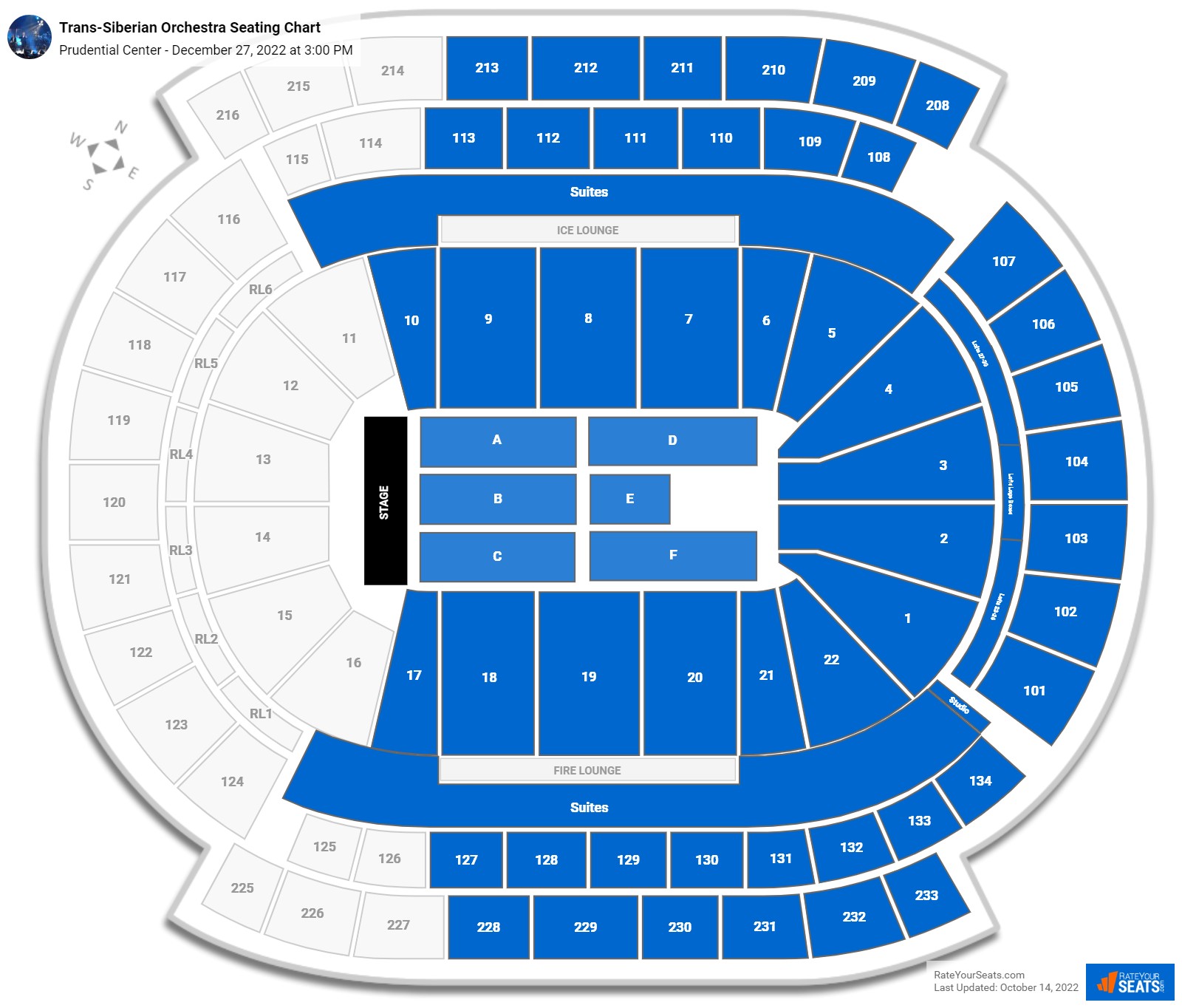 Trans-Siberian Orchestra seating chart Prudential Center
