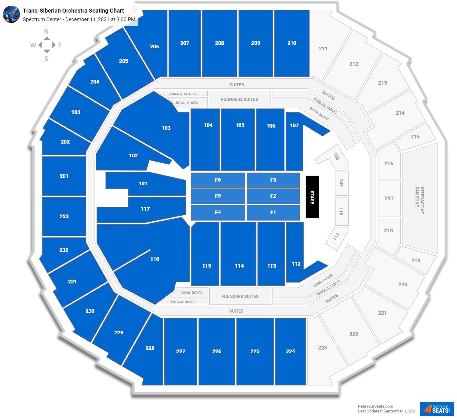 Trans-Siberian Orchestra seating chart Spectrum Center